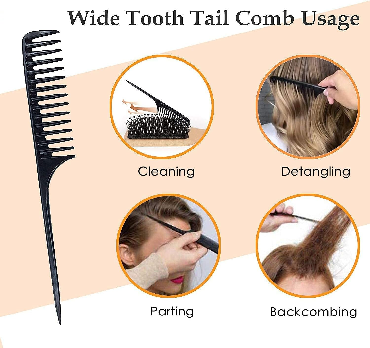 Hair Brush, 2 Pack Boar Bristle Paddle Hairbrush for Women Men Kids Reducing Frizzy, No More Tangle, Small Travel Brush Tail Comb & Giftbox Included image number 3