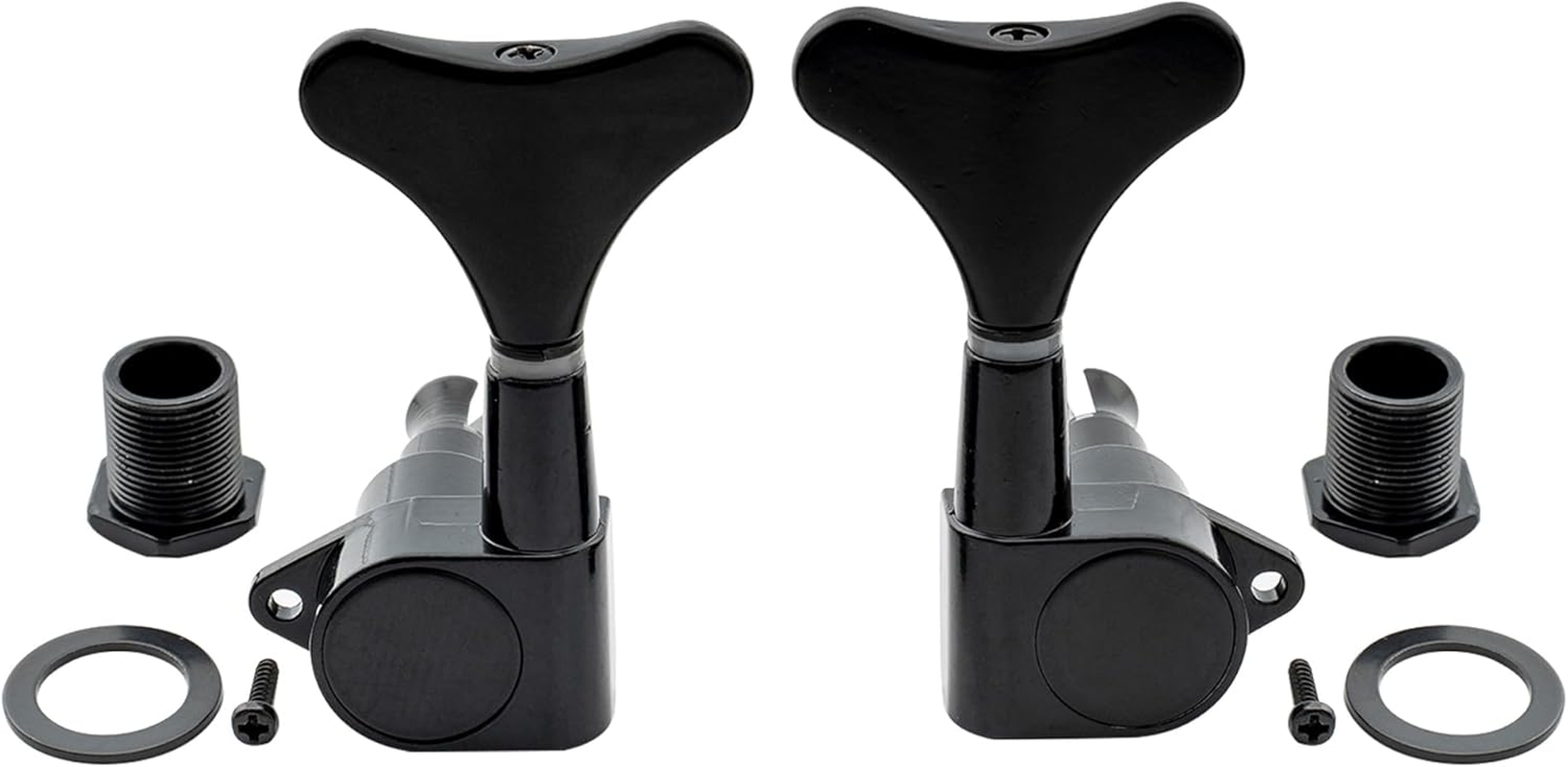 Musiclily 2R2L Sealed Bass Tuners Tuning Pegs Keys Machine Heads Set, Black image number 3