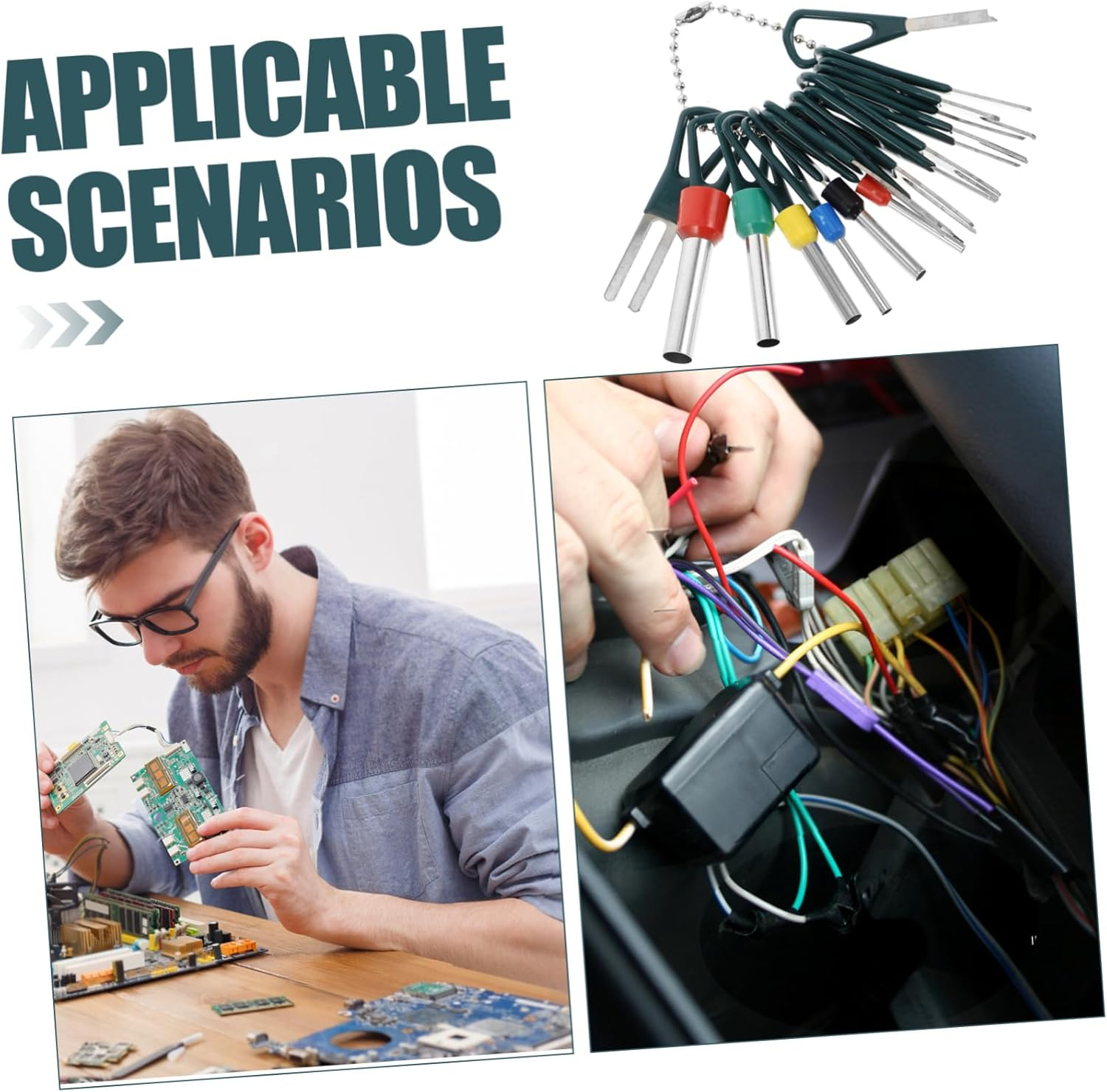 GARVALON 18-Pcs Wire Harness Connectors Terminal Tool Kit with Pin Extractor for Automotive Electrical Wiring Repair and Terminal Removal Set image number 3