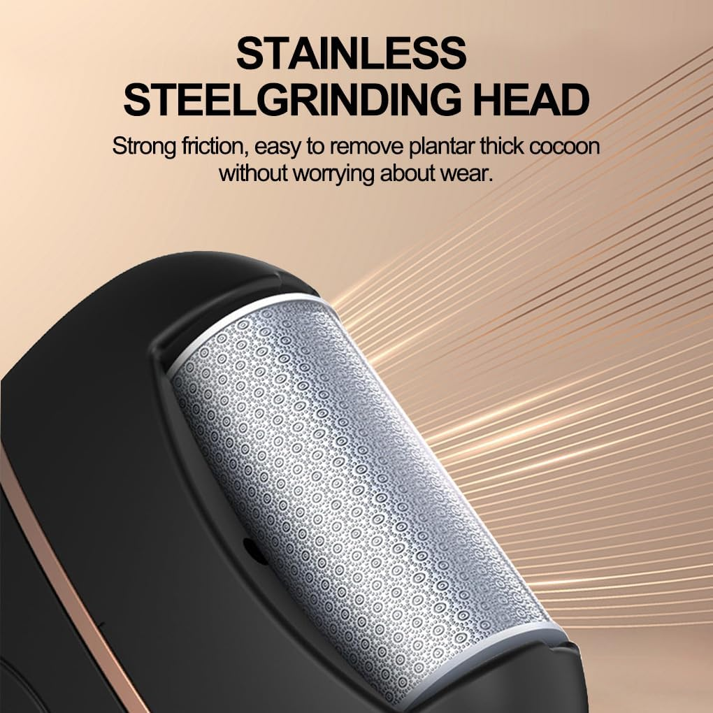 Vivva Electric Callus Remover,Digital Display Foot Grinder,Rechargeable Foot File Scrubber with 2 Grinding Heads 2 Speeds, Professional Pedicure Tools Kit for Men Women Dry Callus Dead Skin-White image number 4