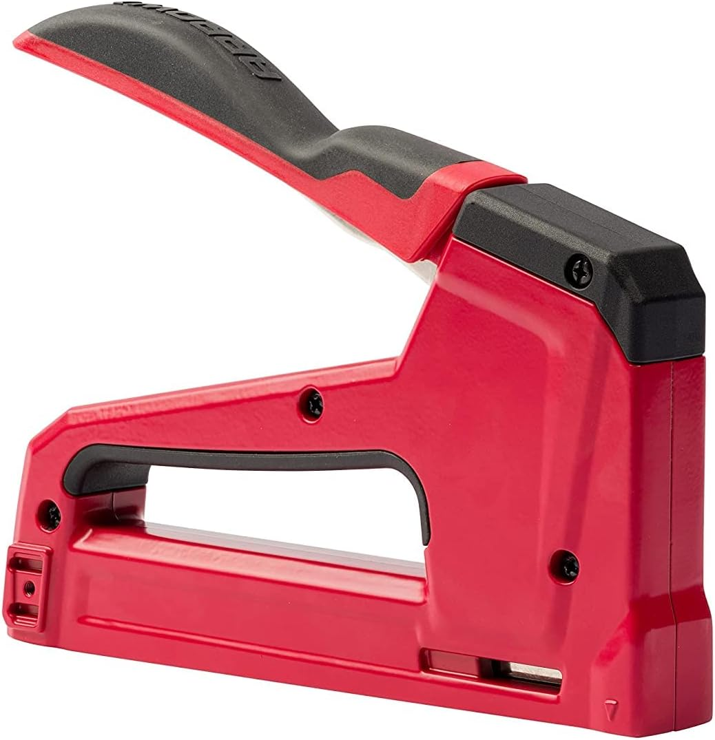 Arrow T50RED2 Heavy Duty Manual 2-In-1 Staple Gun and Brad Nailer for Upholstery, Framing, Insulation, Crafts, and Furniture, Red image number 5