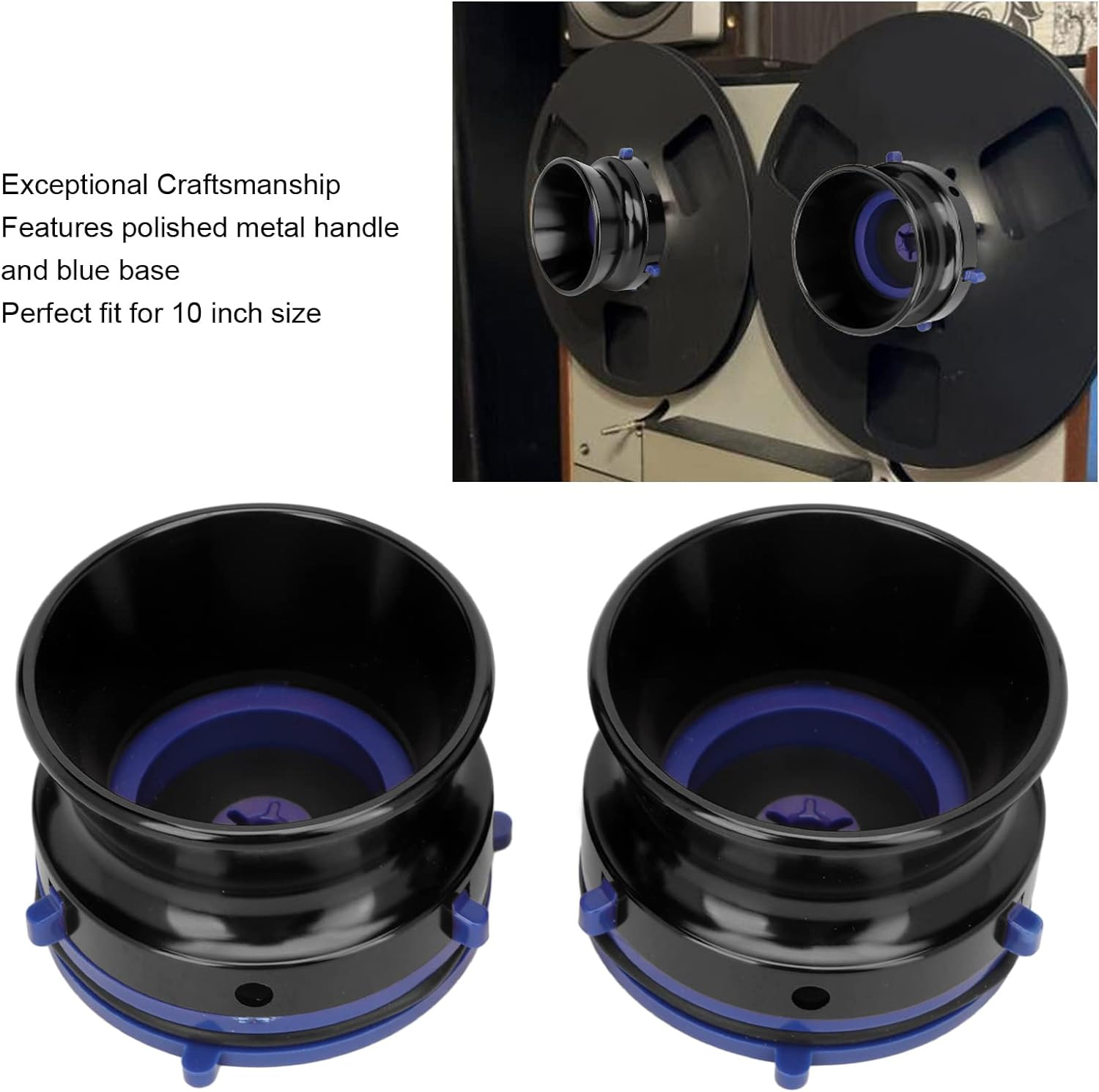 Gugxiom Nab Hub Adapters, Polished Aluminum Alloy Universal Loading Device 10 Inch Opener for Studer Revox for Akai (Black) image number 1