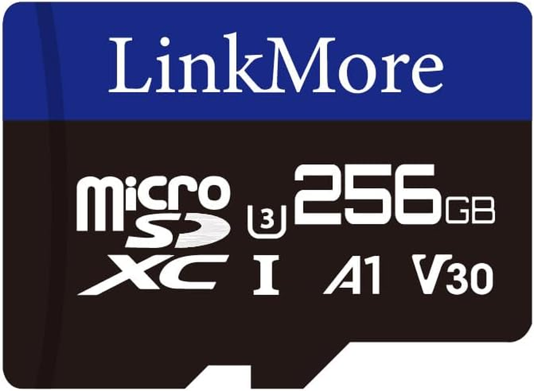 Linkmore 256GB Micro SDXC Card, A1, UHS-I, U3, V30, Class 10 Compatible, Read Speed up to 100 Mb/S,Write Speed up to 75 Mb/S, SD Adapter Included