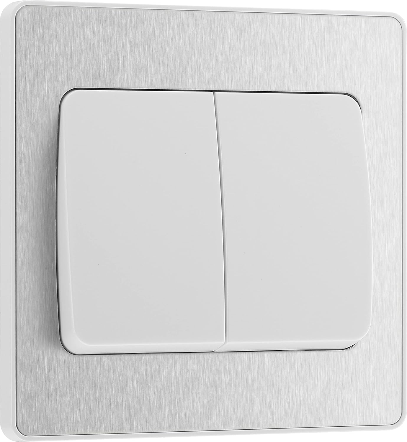 BG Electrical Evolve Double Light Switch, 2 Way, Wide Rocker image number 1