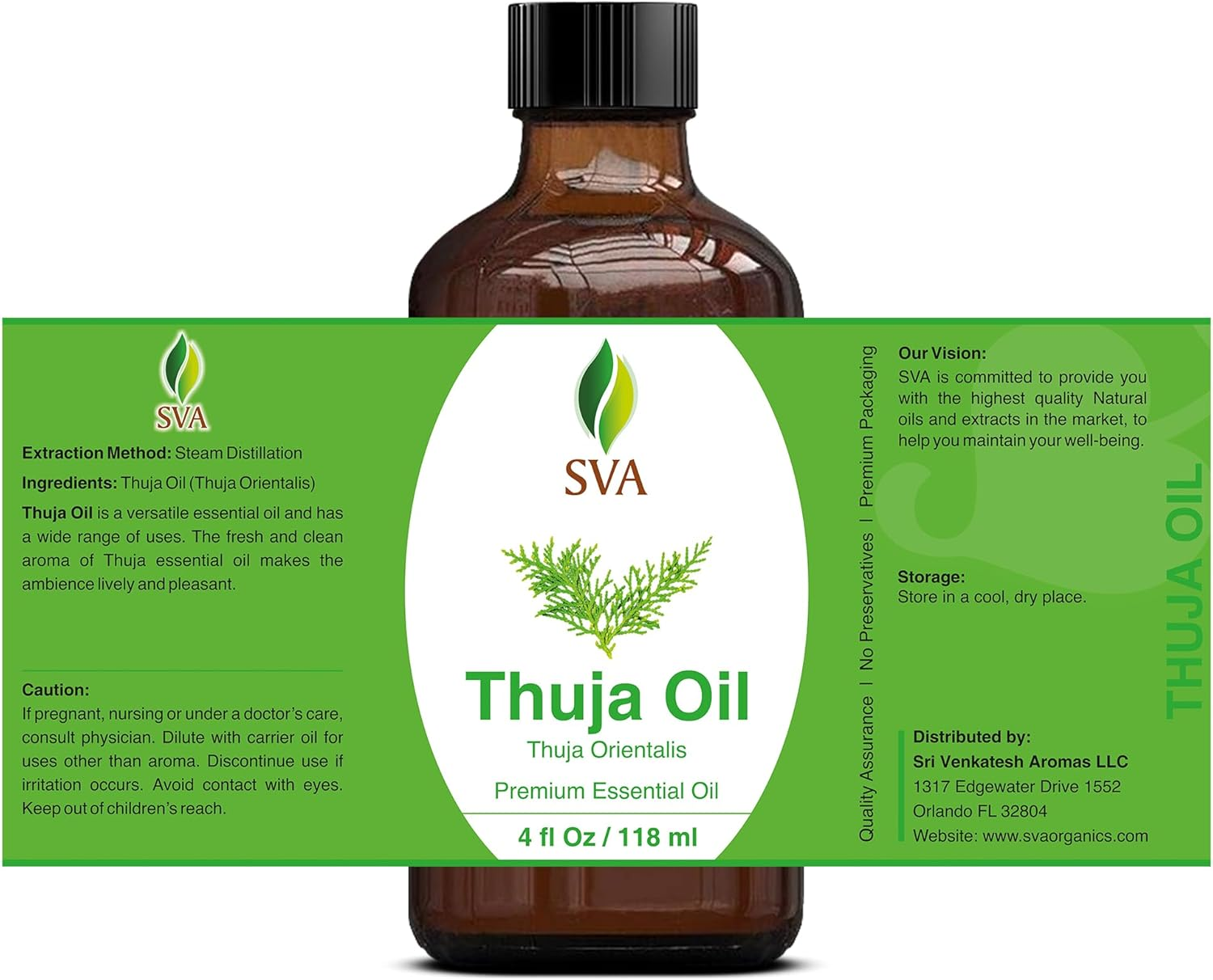 SVA Organics Thuja Oil (118 Ml) 4 Ozguranteed 100% Pure & Natural, Hexane Free, Authentic & Premium Therapeutic Grade Oil for Aromatherapy, Hair Care, Skin Care, Glowing Skin by SVA Organics image number 5