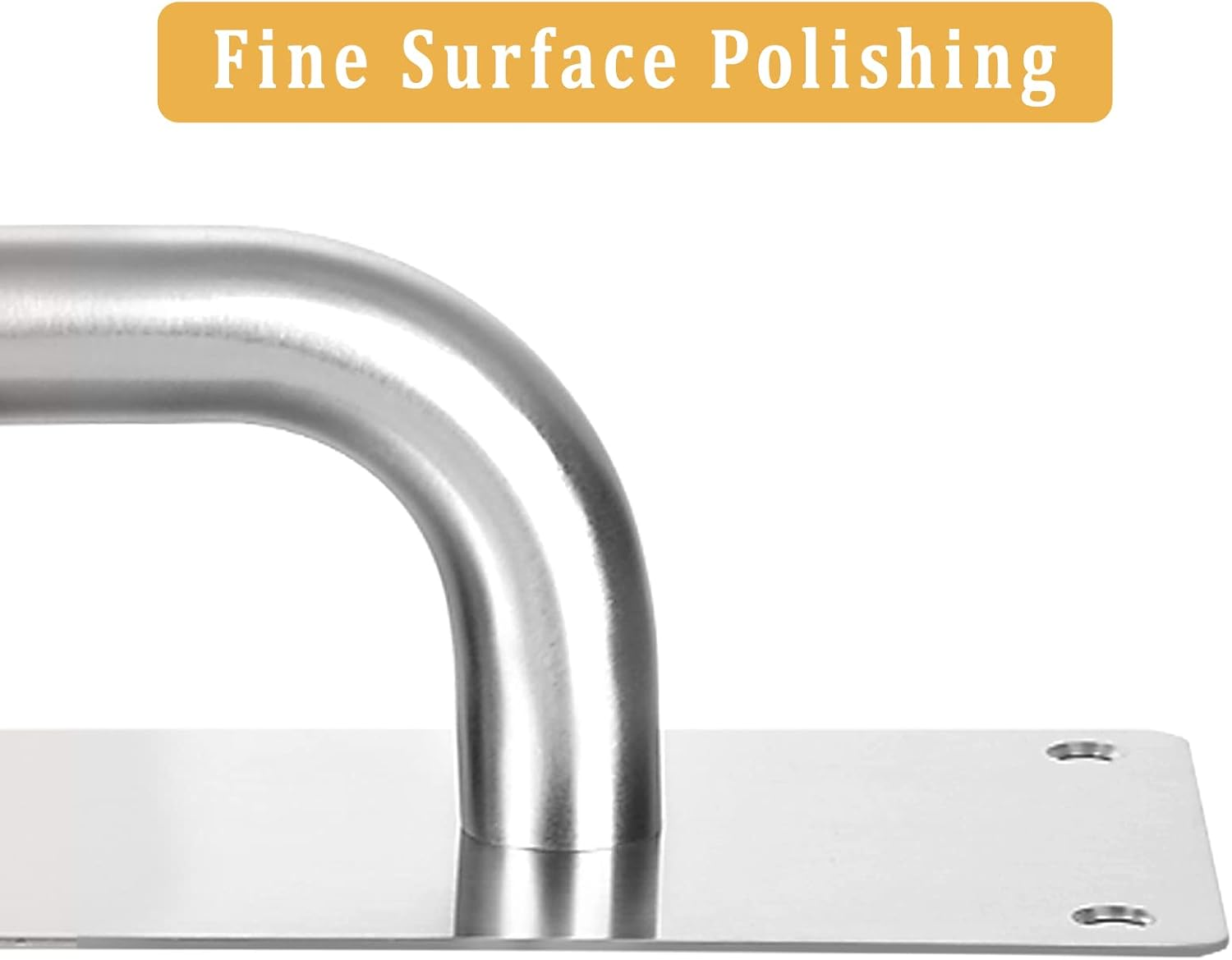 GINZER Stainless Steel Door Handle, Aluminum Alloy Pull and Push Plate Commercial Silver Heavy Duty Sliding Door Handle with Screws,300 X 80 Mm image number 1