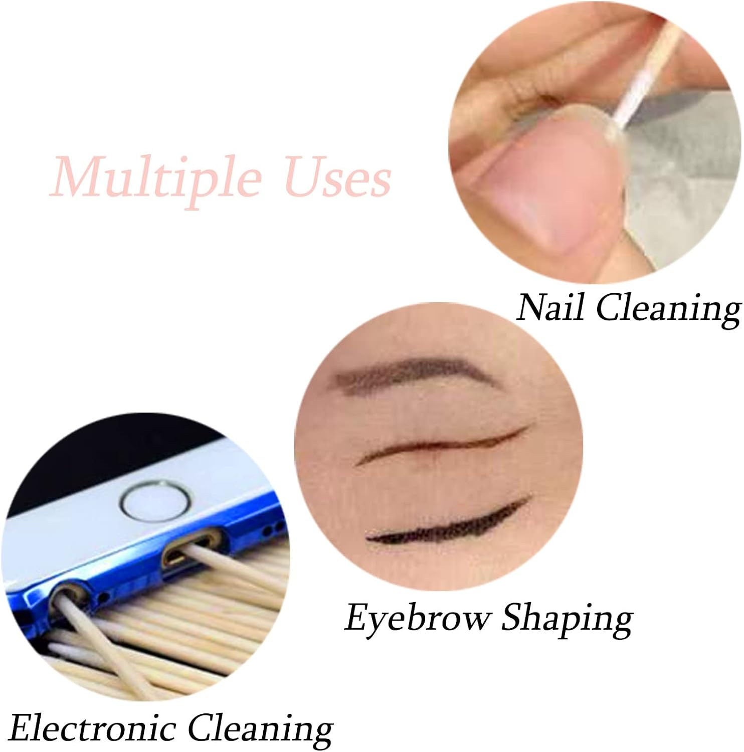 1300Pcs Microblading Cotton Swab,4 Inch Cotton Swabs Pointed Tip, Cotton Swabs with Wood Sticks, Cotton Tipped Applicator for Makeup,Cleaning and Tattoo Permanent Supplies image number 4