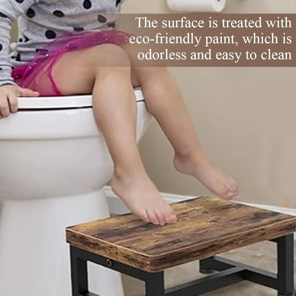 Step Stool,Wooden Step Stool,With Plastic Feet,For Bedroom Kitchen Bathroom, Bed Steps for High Beds and Toilet, Easy to Assemble,For Various Groups of People image number 3