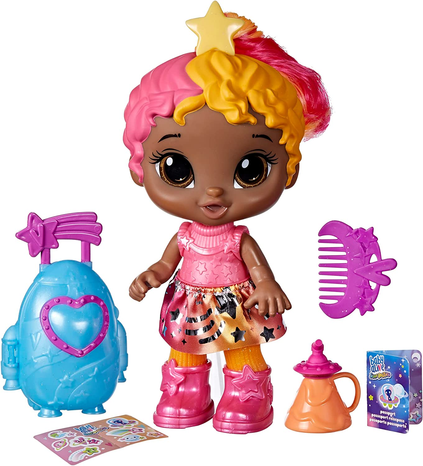Baby Alive Star Besties Doll, Bright Bella, 8-Inch Space-Themed Doll for 3 Year Old Girls and Boys and Up, Accessories image number 5