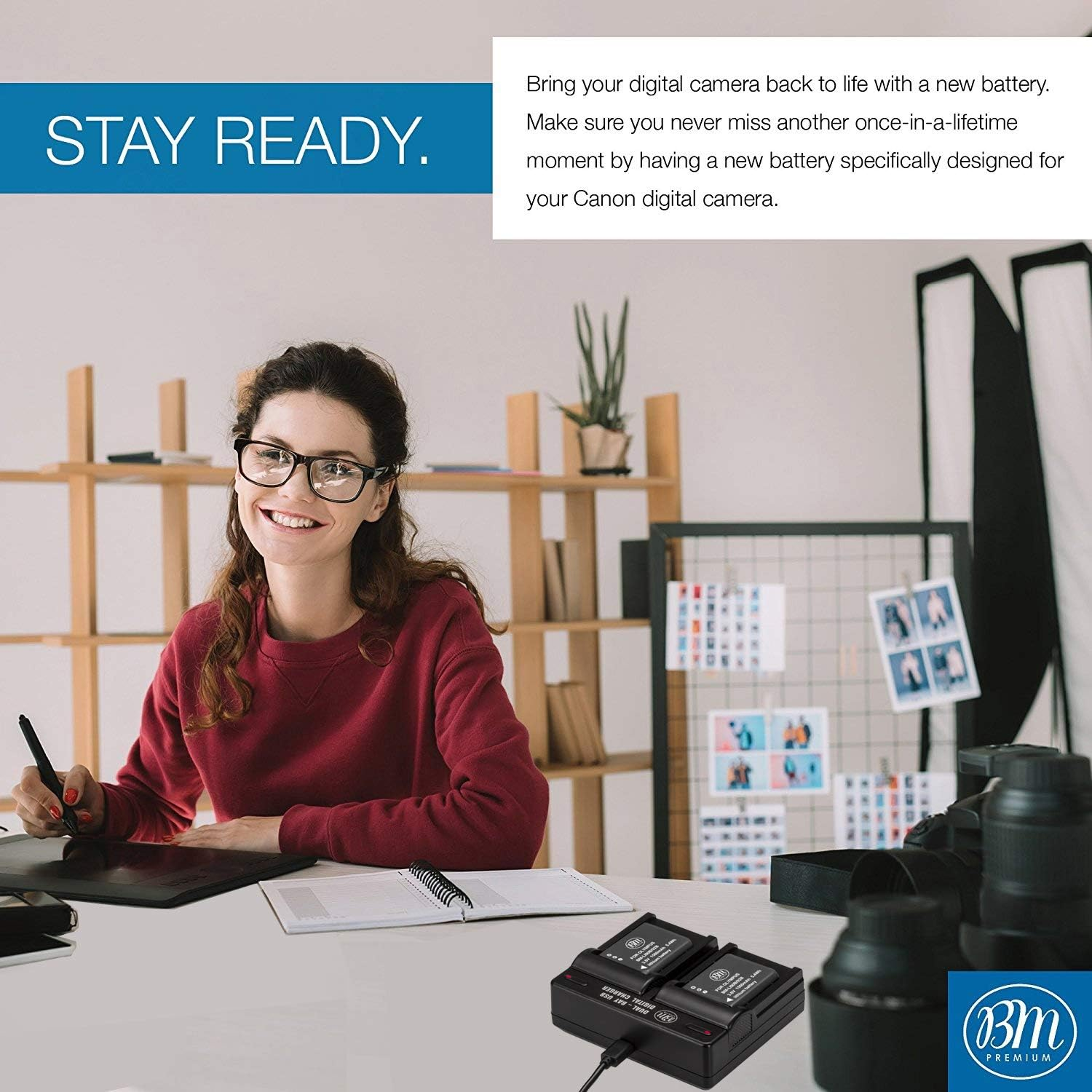 BM Premium 2 LI-90B, LI-92B Batteries and Dual Battery Charger for Olympus Tough TG-6, TG-5, Tg-Tracker, Tough SH-1, SH-2, SP100 IHS, Tough TG-1 Ihs, TG-2 Ihs, TG-3, TG-4, SH-50, SH-60, XZ-2 Ihs image number 3