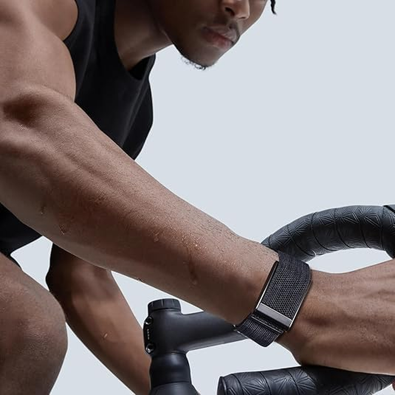 Sport Band for Whoop 5.0: Nylon Sport Band Compatible with Whoop 5.0 for Fitness Lovers - Breathable Nylon Adjustable Waterproof Soft Wristband for Gym (Starlight) - Black image number 3