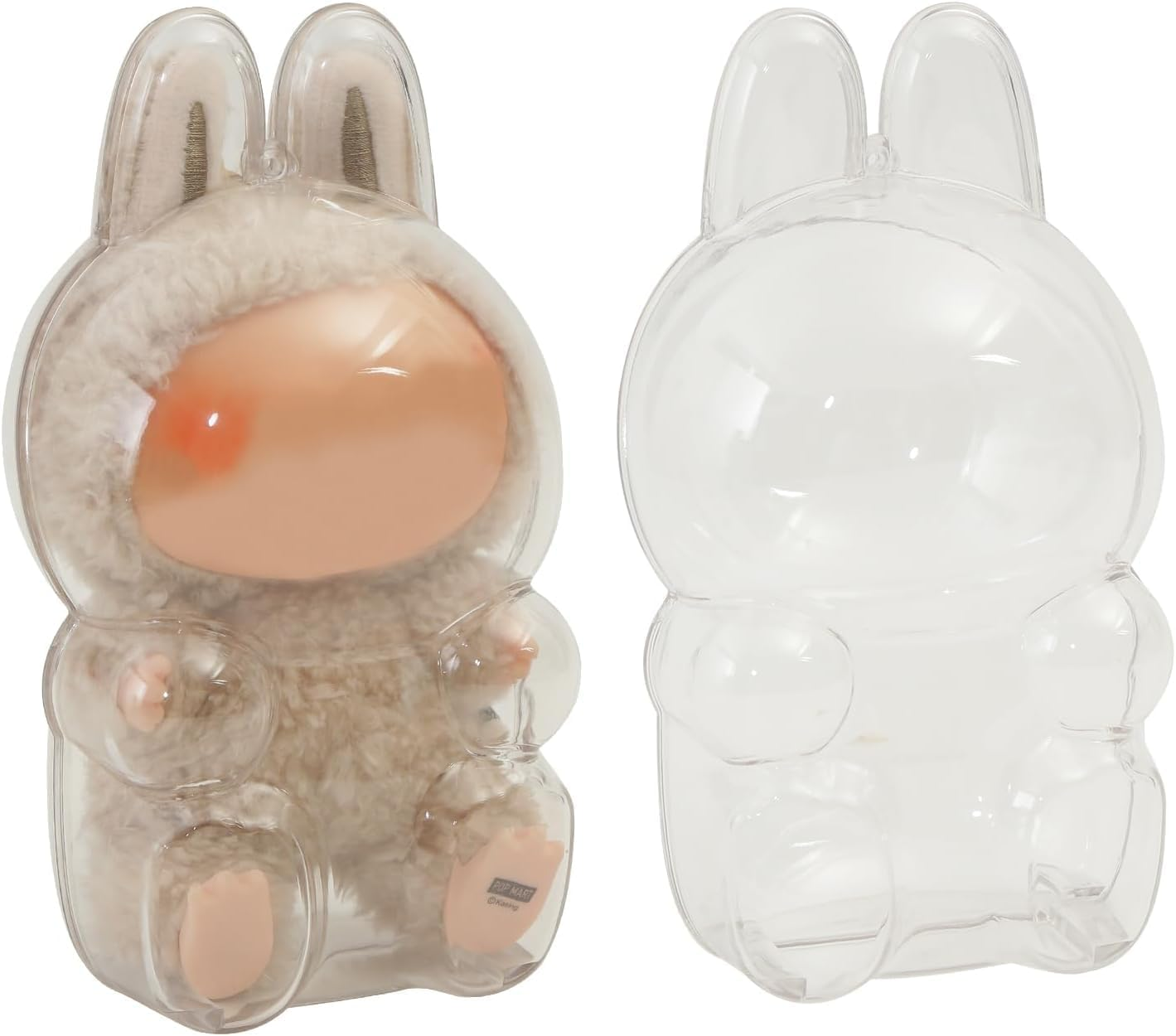 Protective Case for La Bubu, High Clear Case Cover for La Bubu, Acrylic Display Box with Keychains (Doll Not Include,Standing)