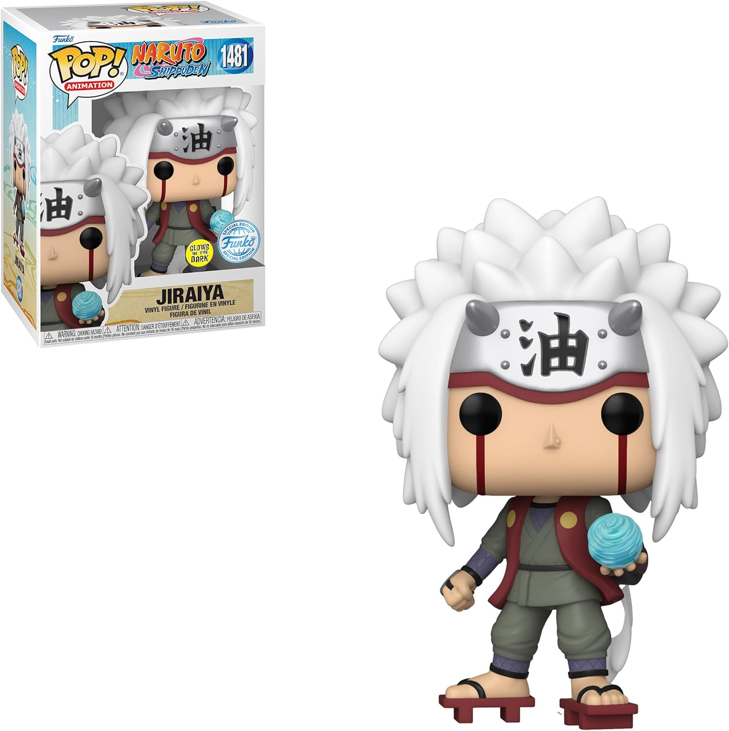 Funko Pop Animation: Naruto Shippuden - Jiraiya with Rasengan - Special Edition Multicolor Glow Exclusive #1481 - Minato Special Edition image number 3