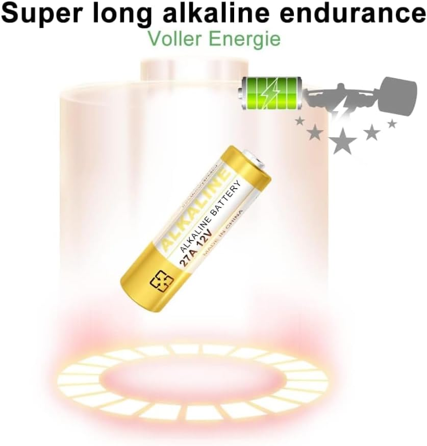 10PC 27A 12V Alkaline Battery, A27S MN27 L828 A27 12V Battery Long-Lasting for Key, Car Alarms, GPS Trackers Alkaline Batteries image number 2