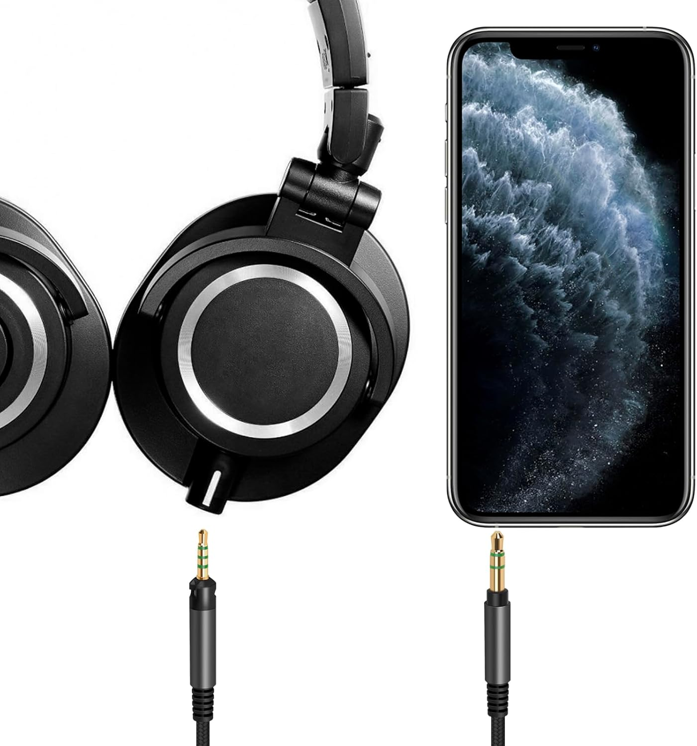 Audio Cable for ATH Ath-M70X Ath-M60X Ath-M50X ATH-M50 Ath-M40X ATH-M40 Headphones, 2.5Mm TRRS to TRS Replacement Aux Cord (5.6 Ft/1.7 M)