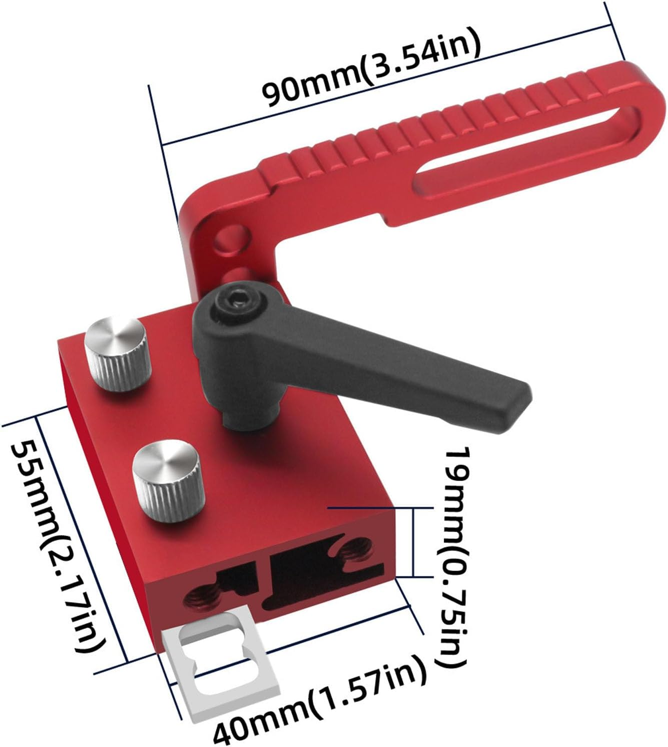 Aluminum Alloy Fence Flip Stop, for Woodworking with T-Track, Type 75, Tool for Various Applications image number 1