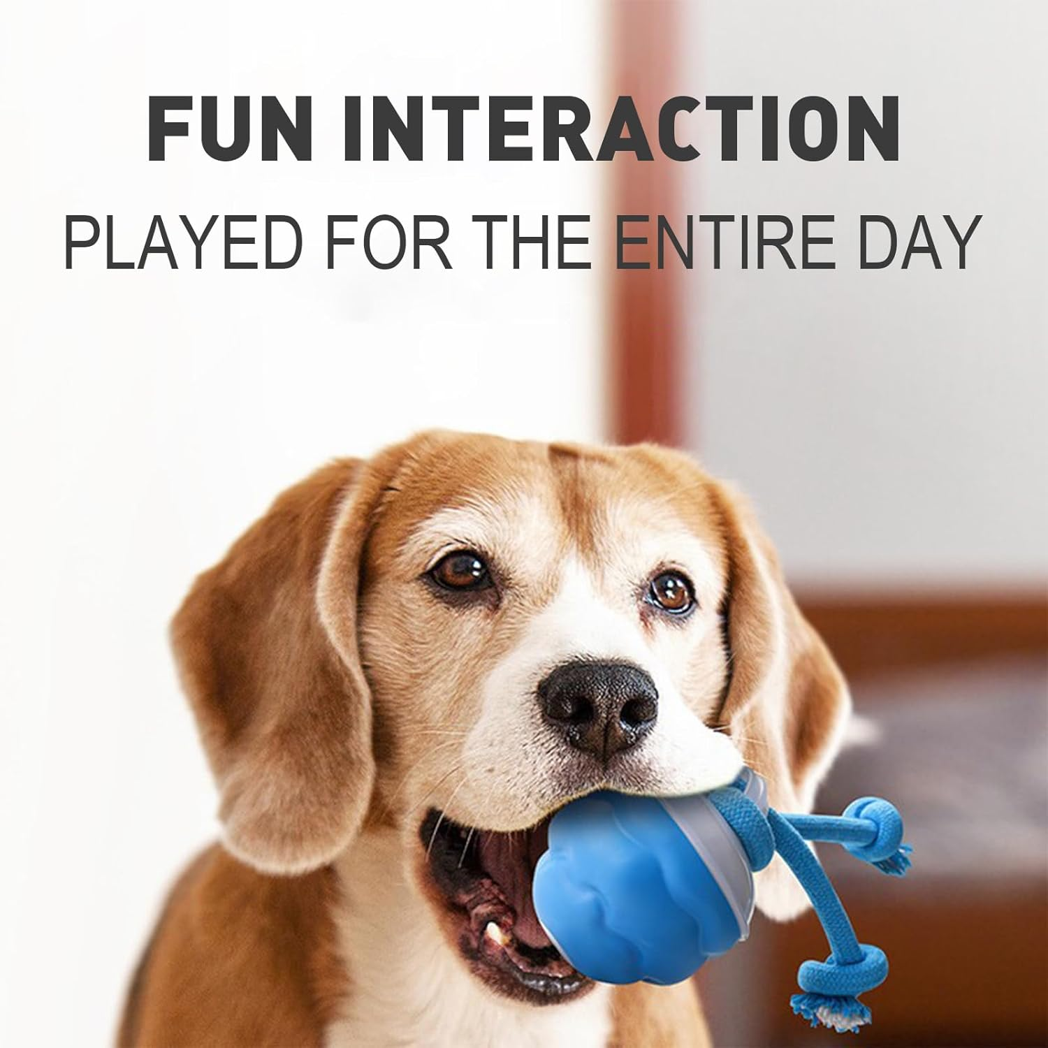 Interactive Dog Toy - Automatic Moving Dog Chew Ball Durable Puppy Chew Toy Release Energy Relieve Boredom Suitable for All Types of Dogs USB Rechargeable Used for Puppy Daily Training Blue