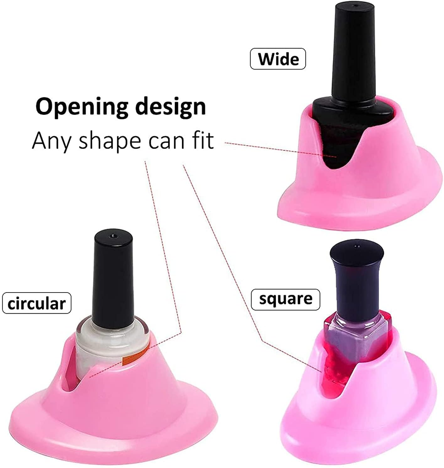 Jjlfresheners 2Pcs Soft Rubber Nail Polish Bottle Holder Nail Polish Stand Anti-Spill Nail Art Organizer Display Manicure Tools for Nail Art Salon Professional Design Nail Art and Polish image number 2