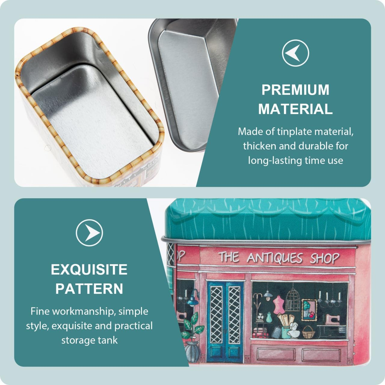 STOBOK Cartoon Storage Box - Mini House Tinplate Containers for Candy Cookies and Small Gifts Perfect for Festive Decor and Home Organisation image number 2