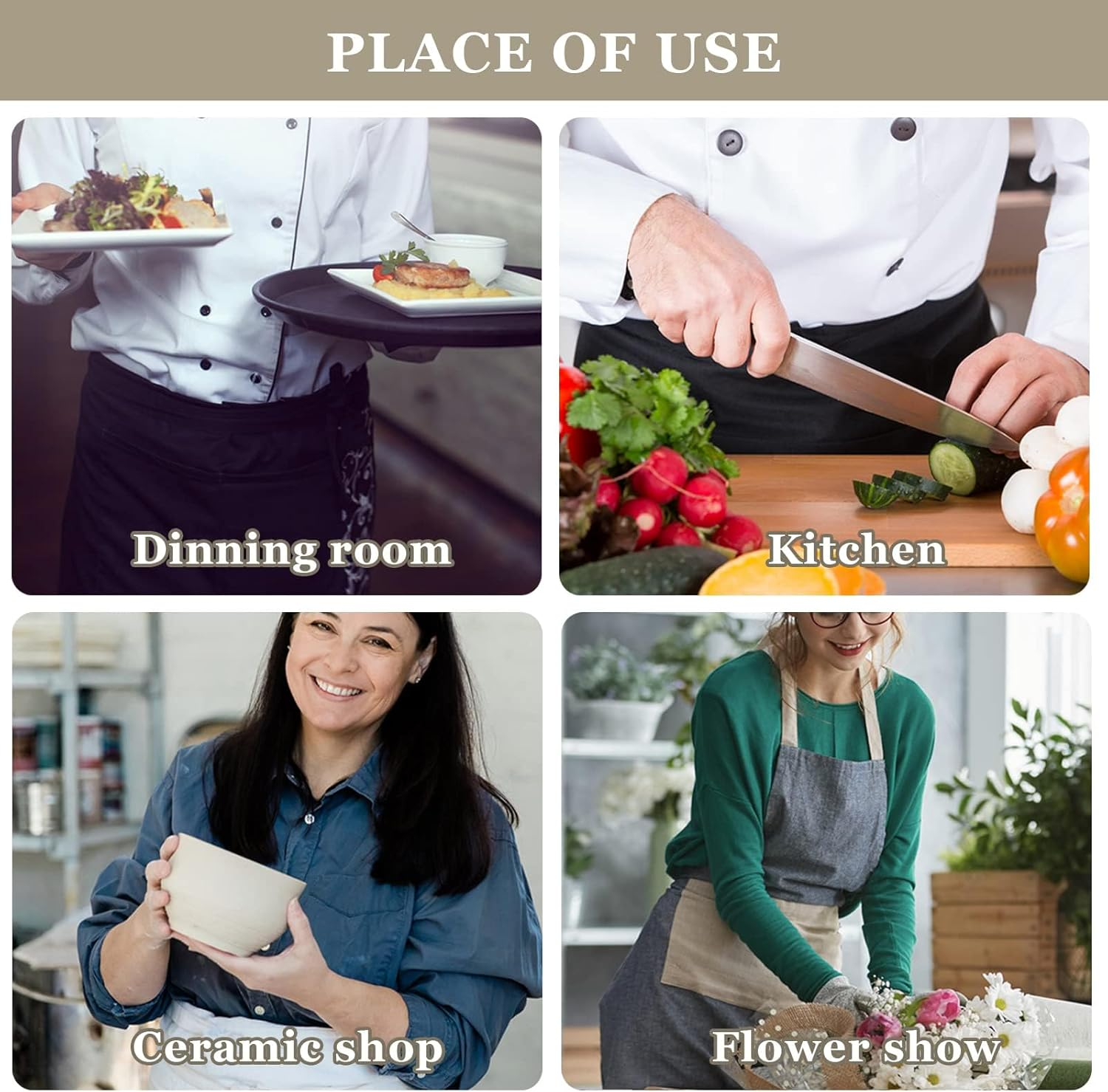 Waist Apron Front Ties 2 Pcs Waiter Aprons Waist Apron with 3 Pockets Baking Aprons Cooking Aprons for Bistro Restaurant Hotel Cafe Chef Waiter Cleaning Painting Gardening