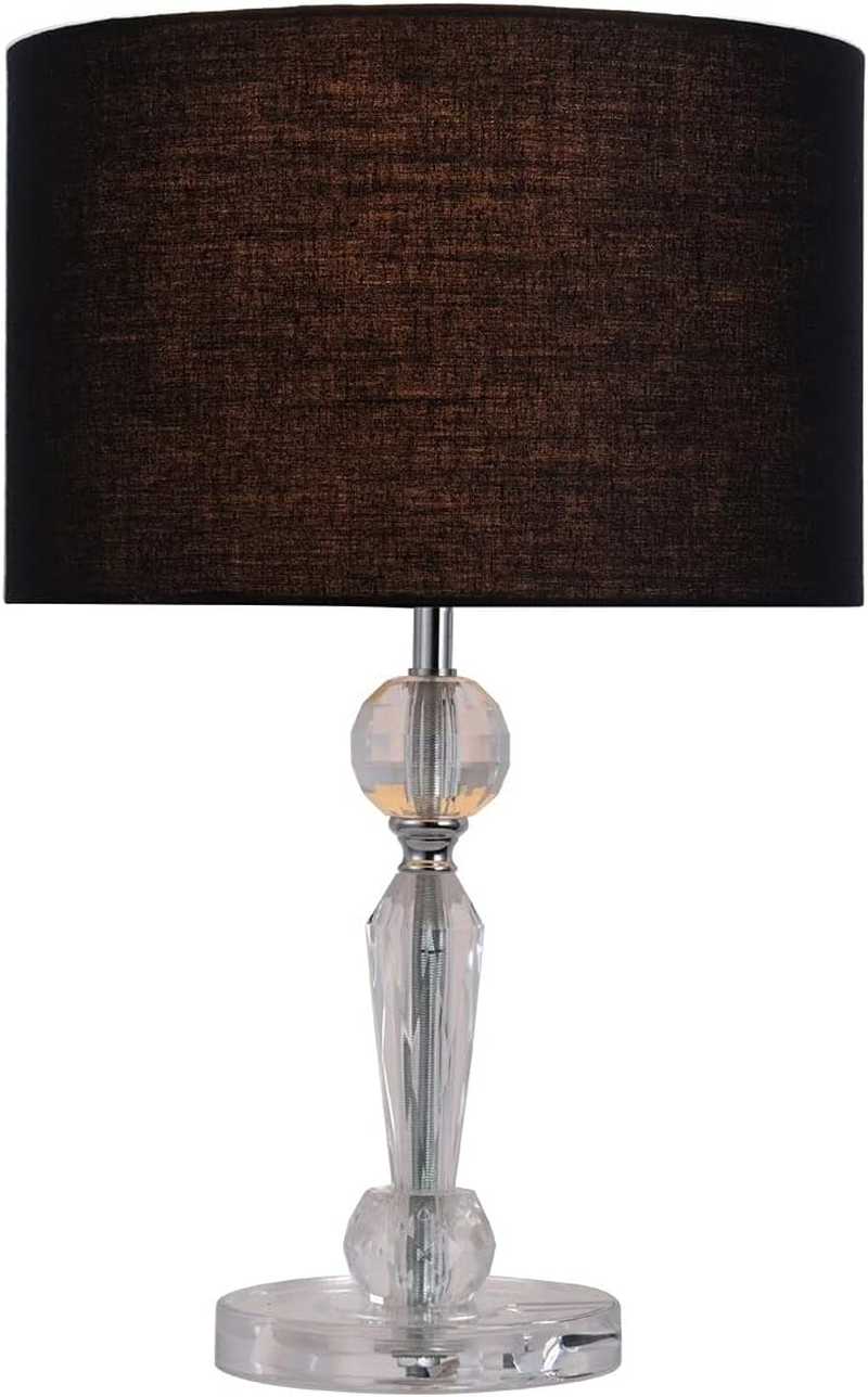 Moby Elegant Acrylic Chrome Stand Table Lamp 42.5Cm H with Black Fabric Drum Shade image number 1