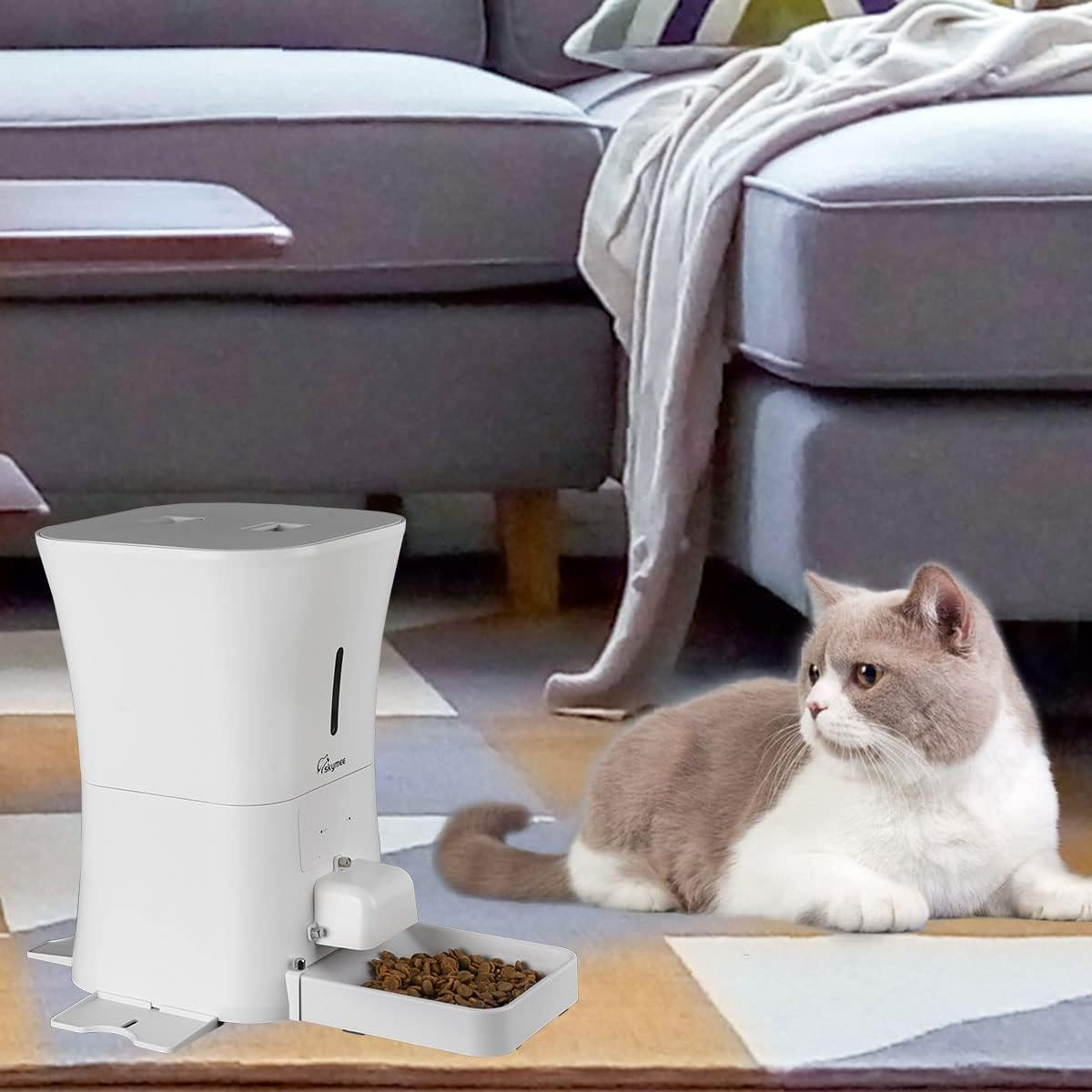 SKYMEE 8L Automatic Cat Feeders,2.4G Wifi Enable Cat Food for Cats and Dogs with App Control,Dog Food Container,Timed Feeding image number 1