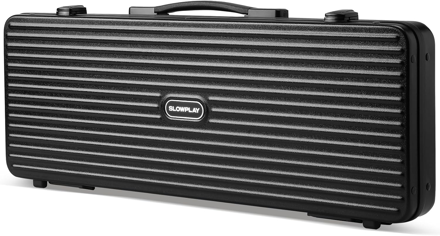 SLOWPLAY Poker Chip Case for Texas Holdem, 300 PCS, High-End Carrying Case with Leather Interior Design and German Polycarbonate Shell, Super Portable & Sturdy image number 4