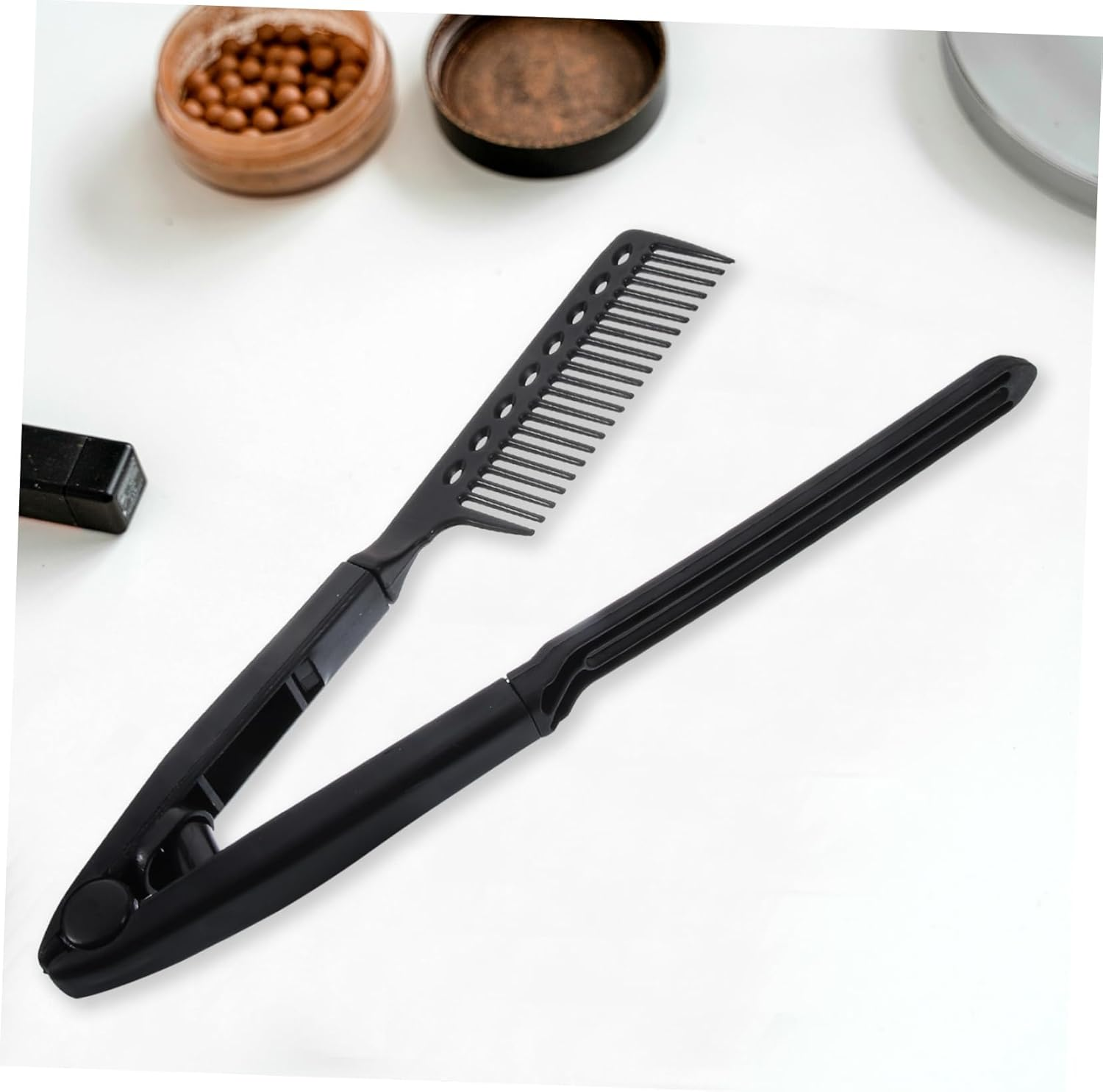 Outanaya Hair Straightening Comb Plastic Material Flat Ironing Hair Styling Tool Random Color image number 3