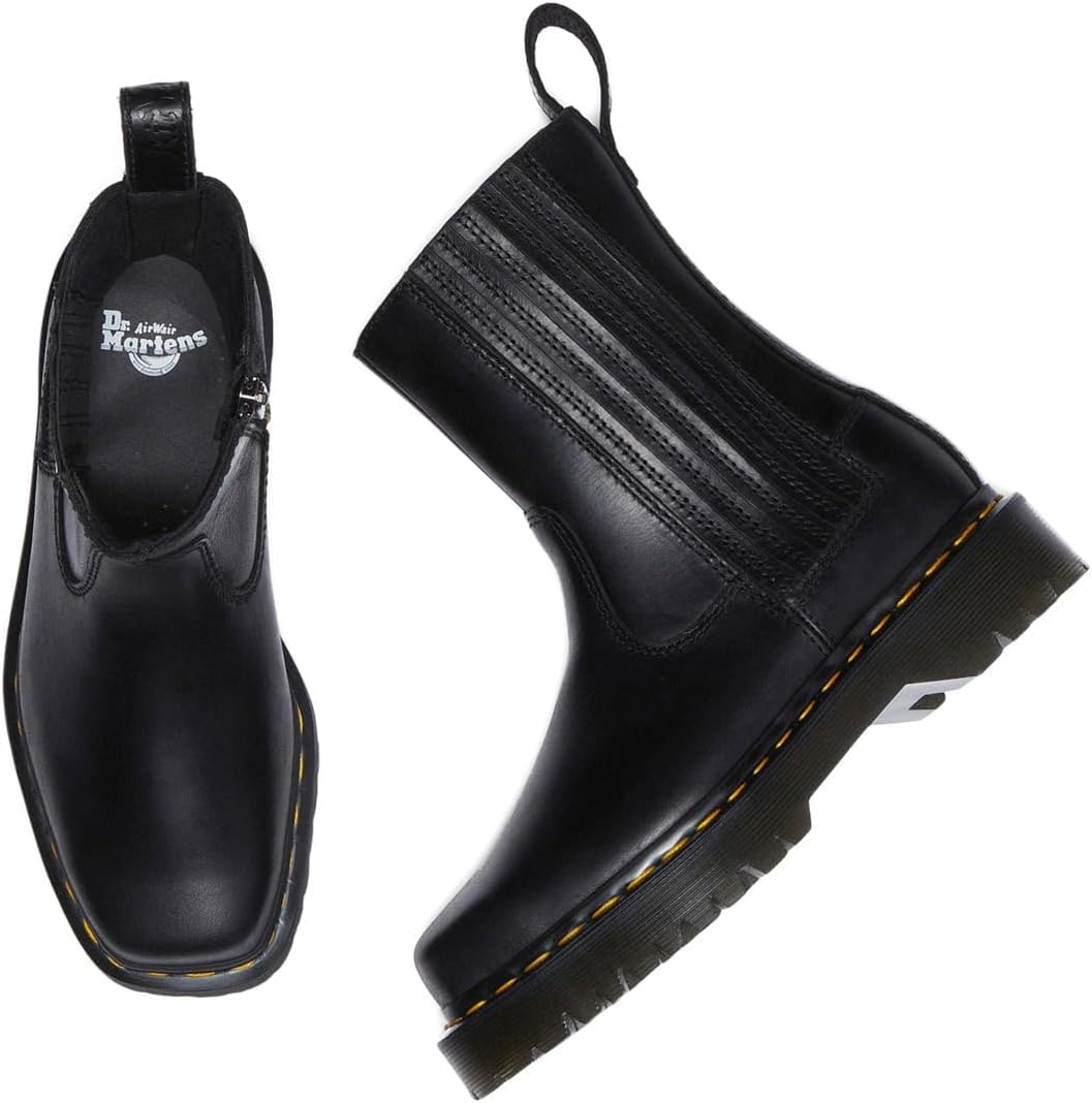Dr. Martens Womens Amaayah Lo Pull on Boot Orleans Leather, Black, UK image number 2