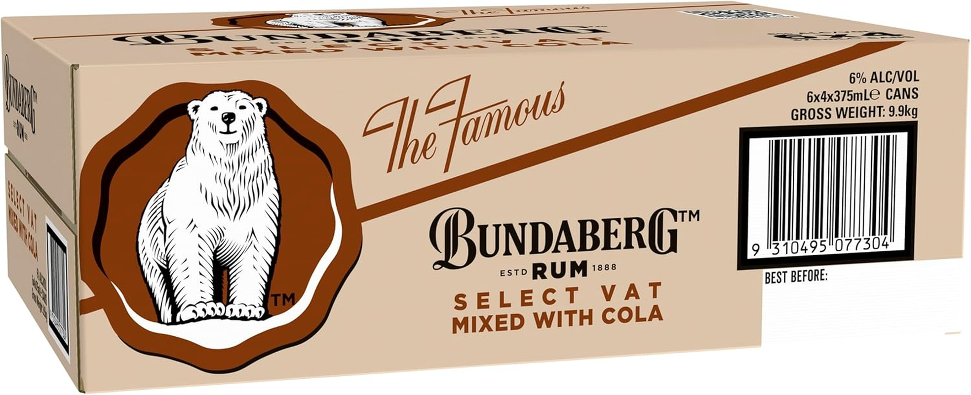 Bundaberg Select Vat Rum & Cola Cans 375Ml (Pack of 4) image number 1