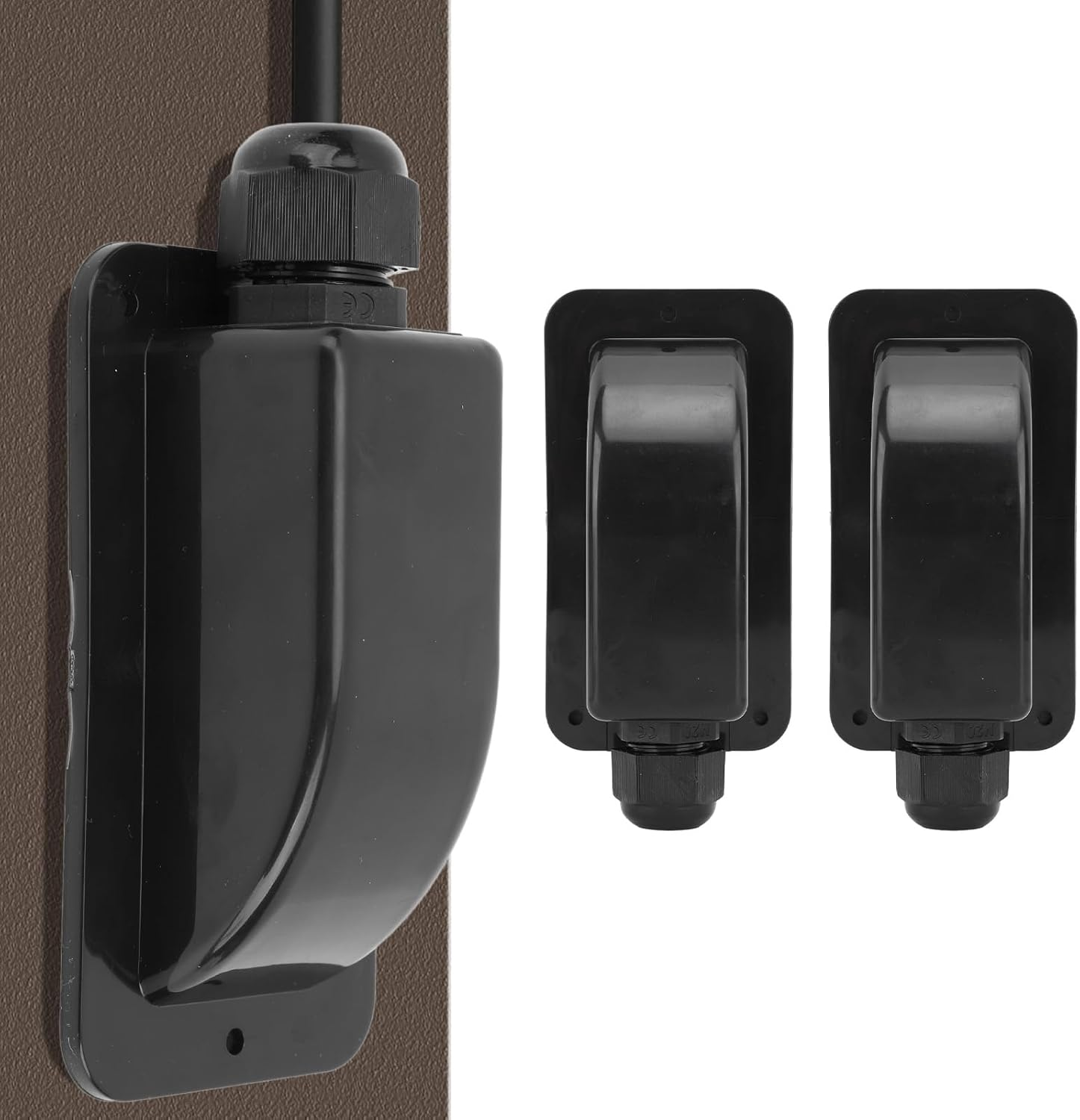 TOPINCN Solar Entry Gland Waterproof Housing for &sup2; to &sup2; Cable RV Boat Yacht Roof for Outdoor Use (Black) image number 2