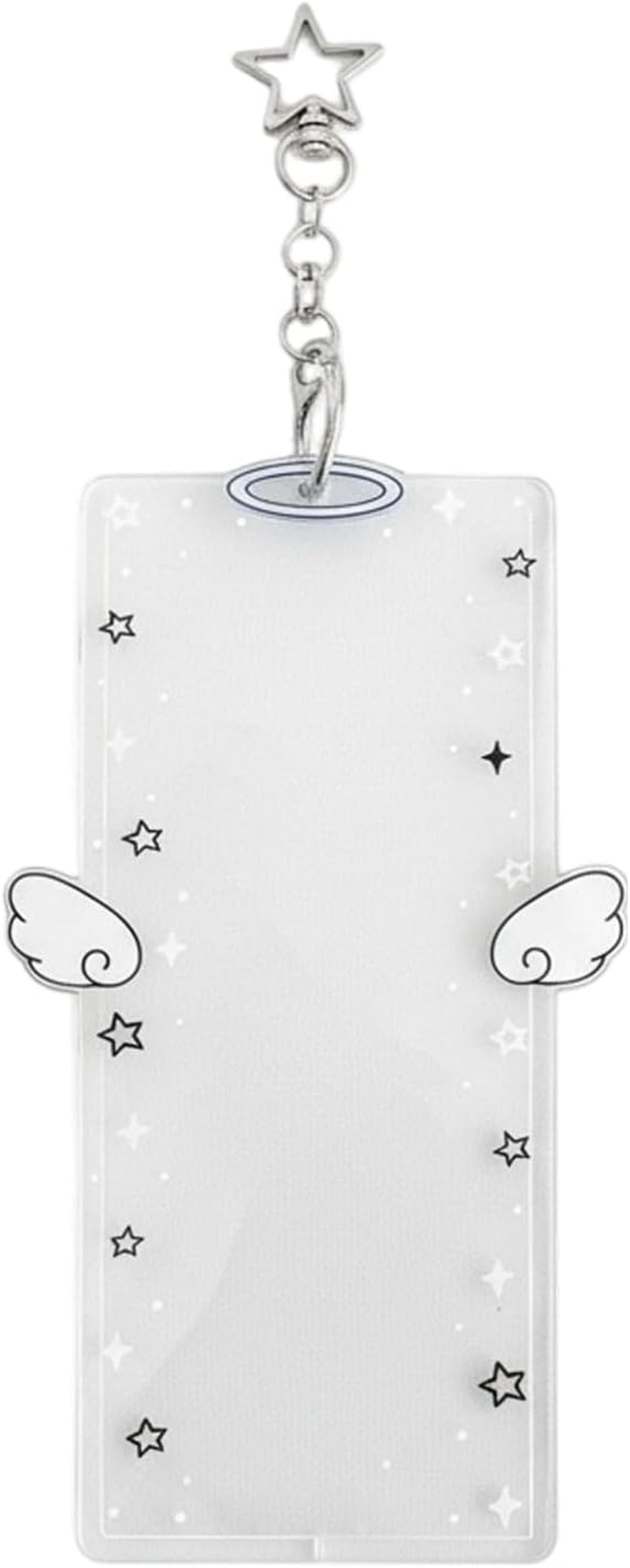 Picture Keychain | 6X3Inch Clear Cartoon Wing Clip | DIY 4-Compartment Photo Cover Keychain - for Men Kids Girls Friends Key Bag Purse Wallet Pocket Valentines Day