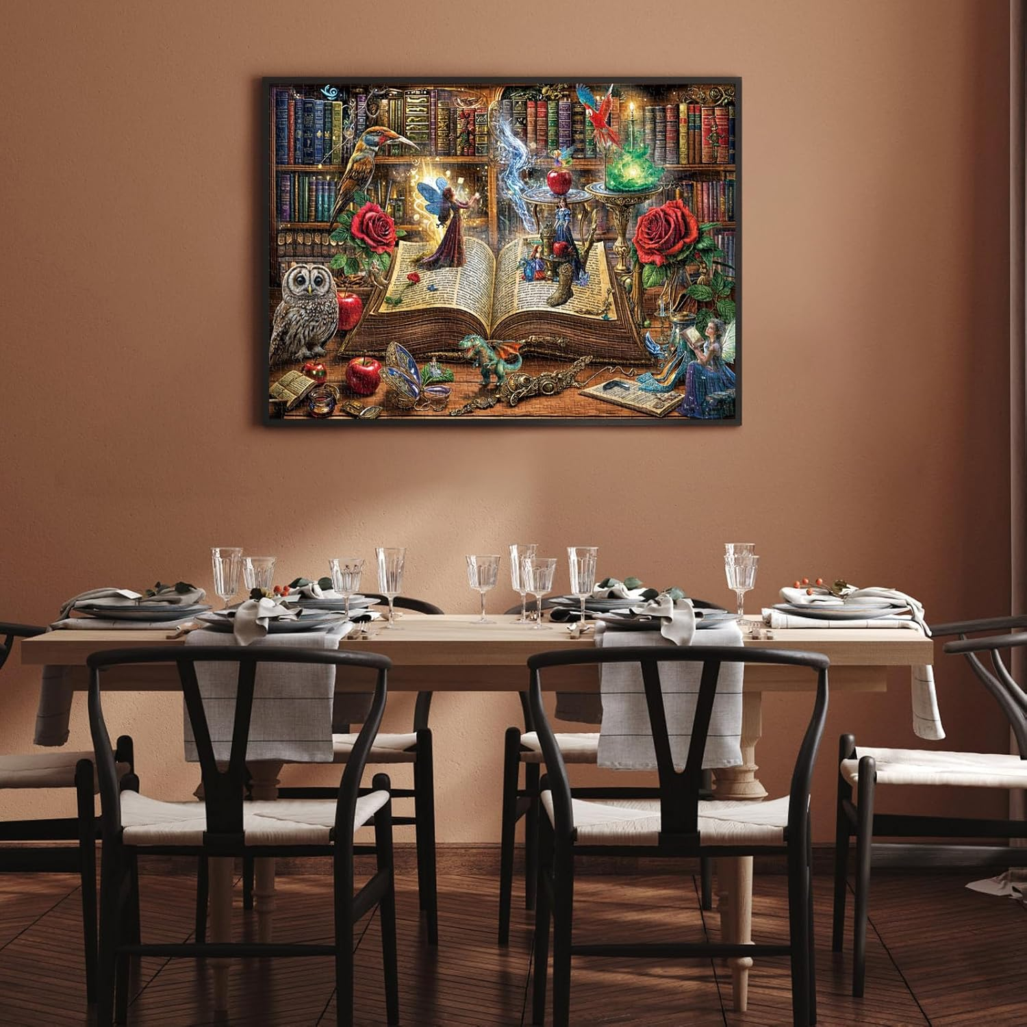 Jigsaw Puzzles for Adults 1000 Pieces, Interlock Perfectly Letter on Back No Dust, Home Decor Birthday Gift Toy for Men Women Elders Seniors, 1:1 Poster -Magic Book image number 1