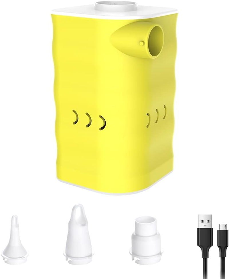 Woowind Kona Air Mattress Pump &ndash; Mini Air Pump for Inflatables, Cordless & Rechargeable, 200L/Min Flow, Inflates/Deflates Beds, Floats, Tents, with 10-Hour LED Light, Ultra-Portable Palm-Size