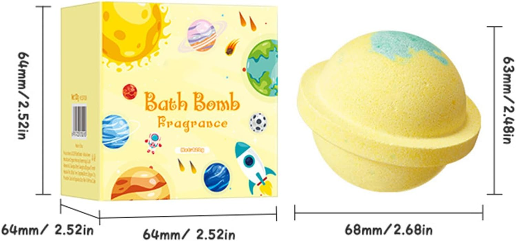 Aislor Scented Moisturizing Bath Bombs with Fun Galaxy Planet Shapes Green Yellow One Size