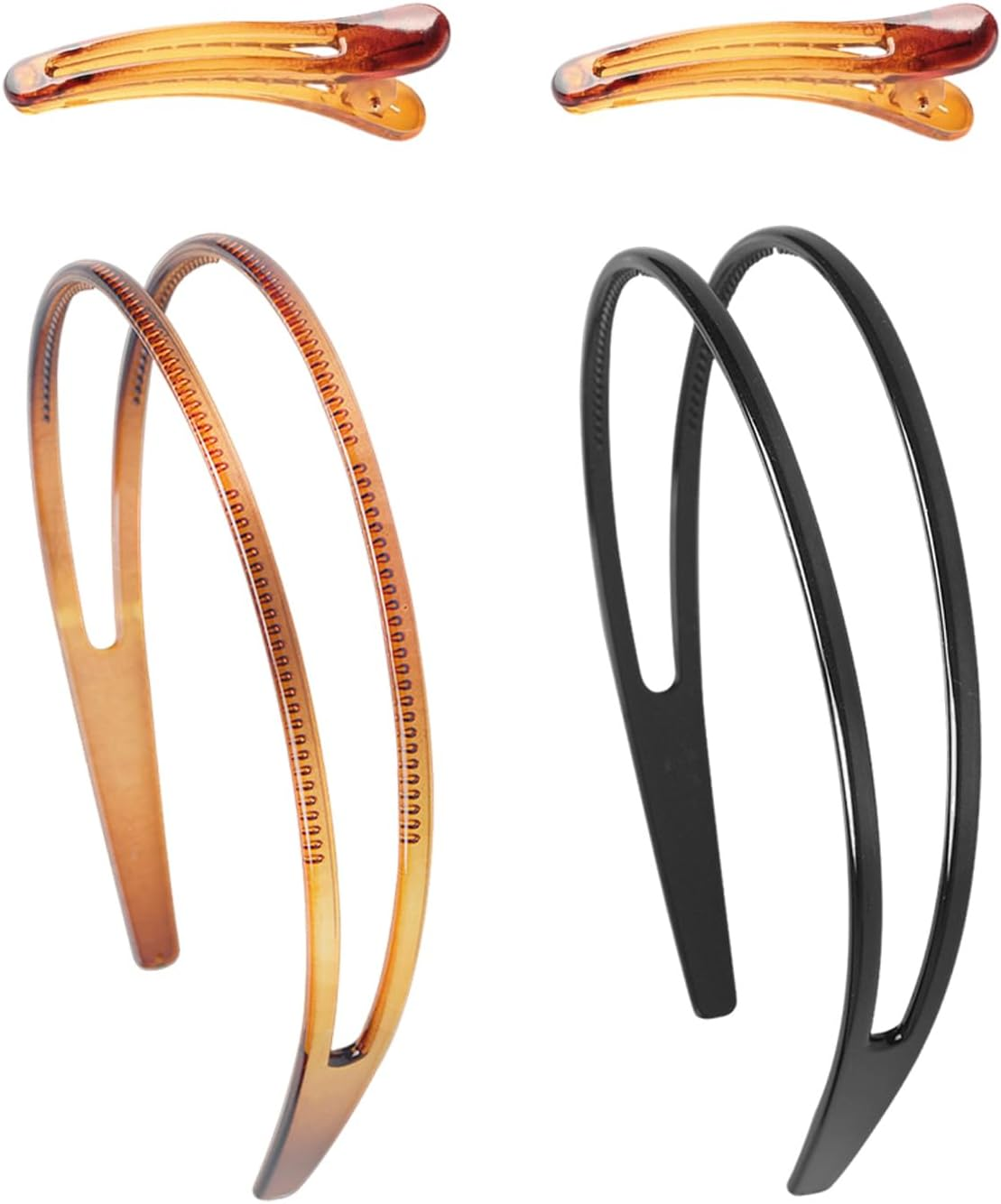 2 Pieces with Teeth Headbands, 2 Pieces Made of Plastic Hair Pins, Simple and Fashionable, Universal for Men and Women, Non-Slip Headwear, Creative Multifunctional Hair Accessories image number 3