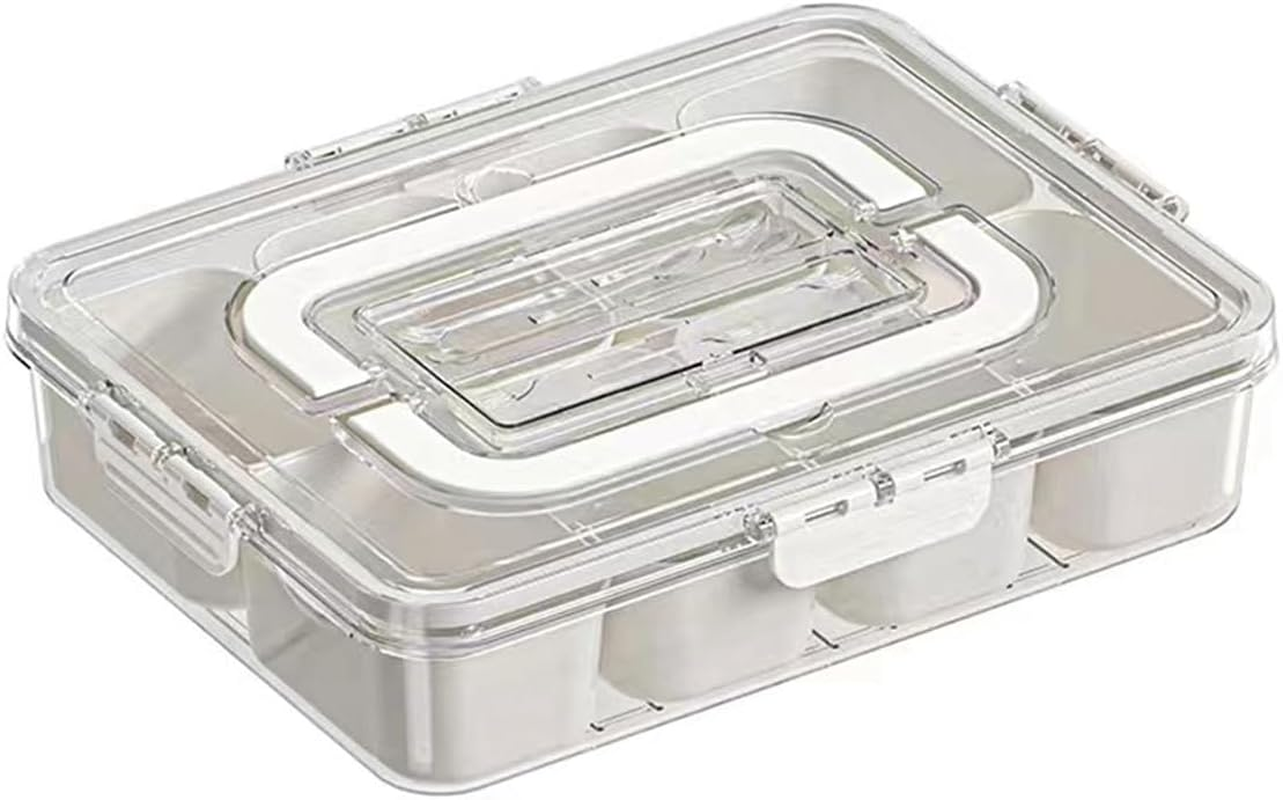 Vivoglow Transparent Plastic Snack Box with Adjustable Dividers, Snack Containers for Kitchen Organisation, Picnics, and Outdoor Activities image number 2