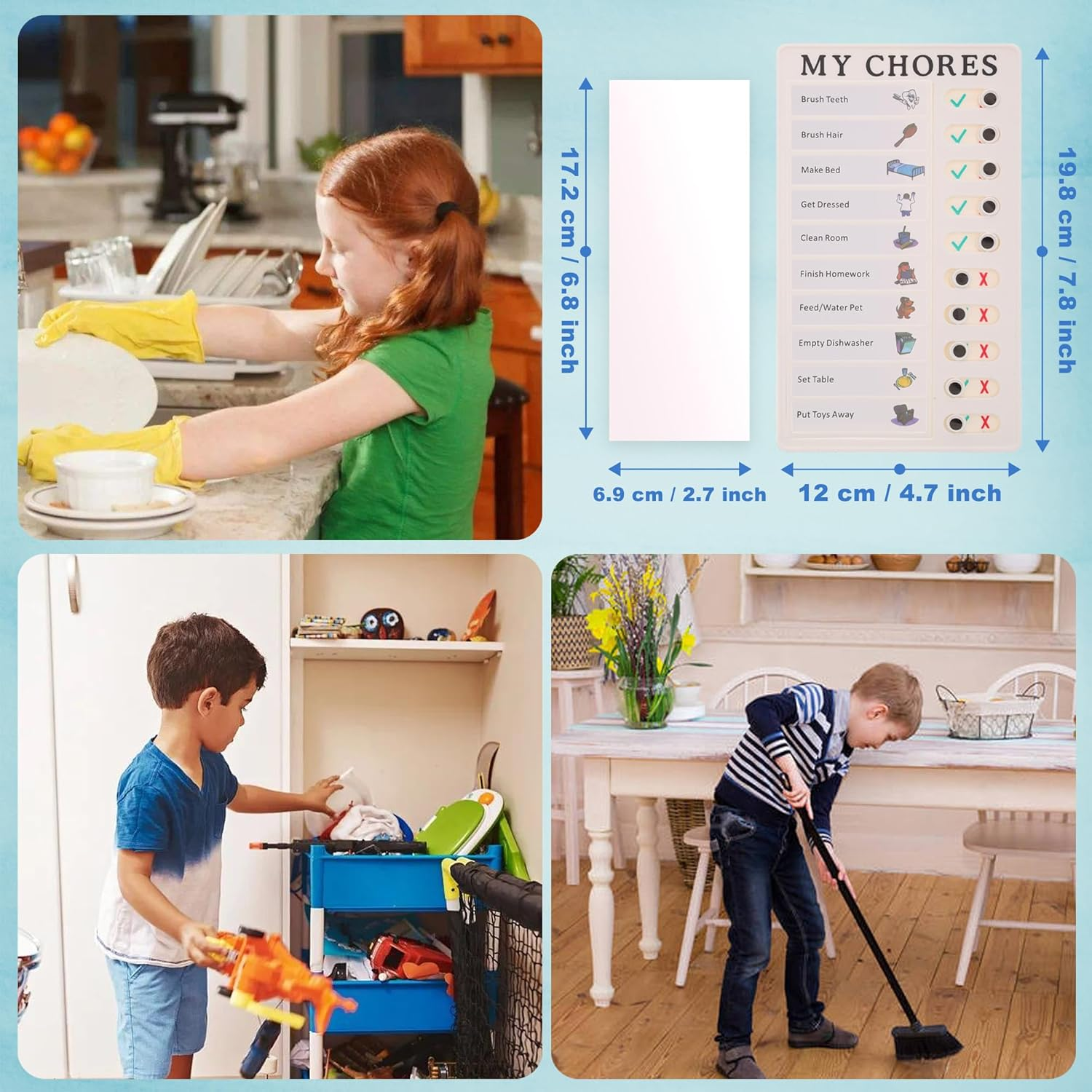 Pink Time Manager Replaceable Self-Discipline Housekeeping Chart Reminder Schedule Chore List Plastic Daily Habit Portable Detachable 2Pcs Blanket