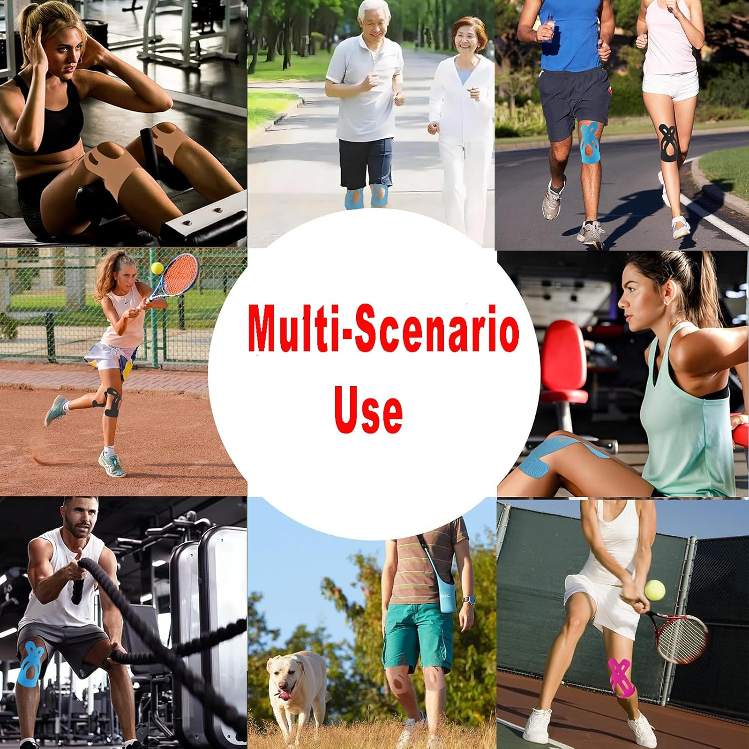 16Pcs Precut Kinesiology Tape for Knees &ndash; Breathable, Waterproof & Flexible KT Tape Strips &ndash; Joint Support for Training, Exercise & Daily Use &ndash; Suitable for Sports Enthusiasts, Seniors & Active Women image number 2