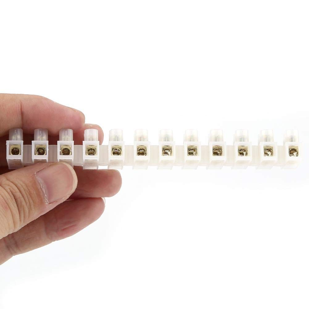 10Pcs 360V 10A Dual Row Screw Terminal Block Electric Barrier 12-Terminal Strip Block Quick Connector Screw Terminal Barrier Block for Home Appliances, Electronic Circuits image number 2