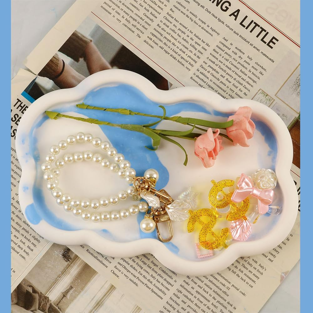 Cloud Shape Silicone Mold Tray, Resin Display Container, Trinket Storage Dish, Jewellery Holder, Decorative Vanity Plate image number 1