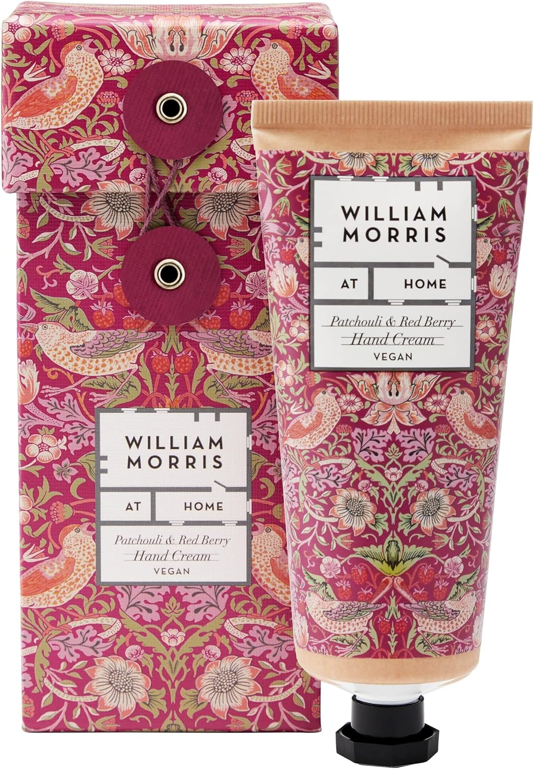 William Morris at Home Strawberry Thief Hand Cream | Leave Hands Soft & Cared for | Patchouli & Red Berry Scented | Strawberry Thief Print | Perfect Stocking Filler, 100Ml image number 3