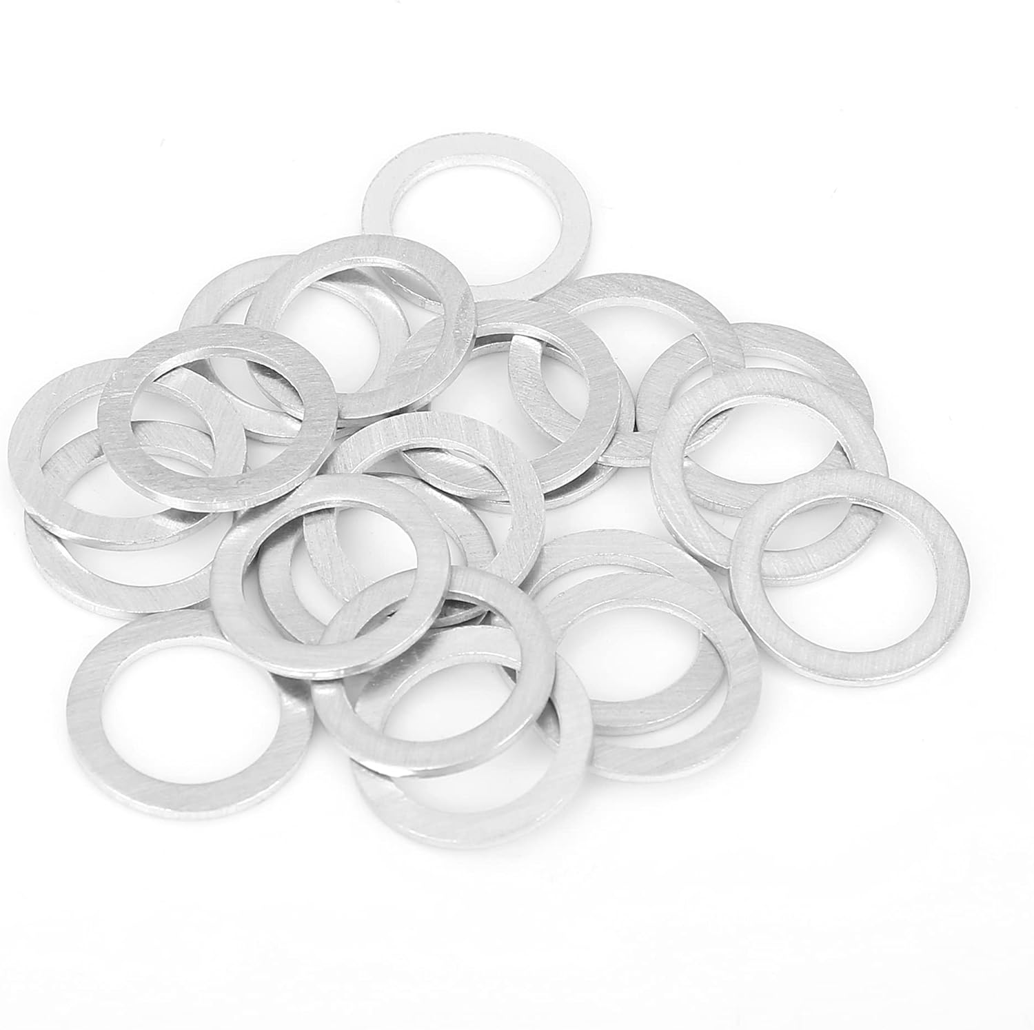 X AUTOHAUX 20Pcs M14 Silver Tone Oil Drain Plug Gaskets Replacement for Mazda 9956-41-400 image number 1