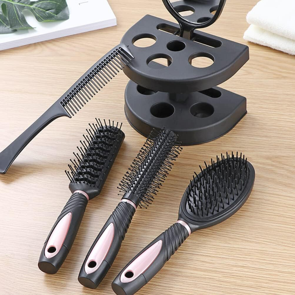 5 Piece Mirror Hair Comb Set with 5 Hair Brushes for Women Styling Comb Hair Styling Tools Professional Hairdressing Salon Hair Comb and Mirror Kits Haircut Comb Set Brush for Curly Hair Major image number 4