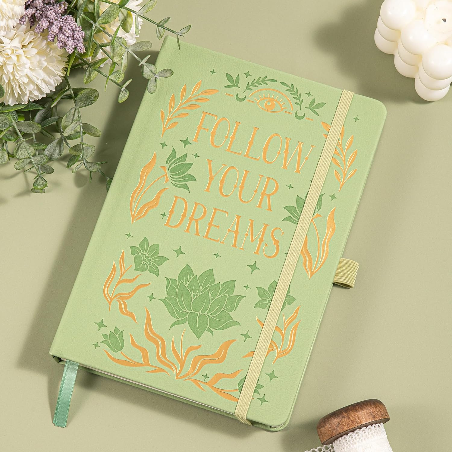 MGGAO College Rule Notebook for Women Men, 318 Numbered Pages Journal, A5 Butterfly Floral Journals for Writing, Aesthetic Notebooks, Work School Note Taking, 5.4" X 8.4"