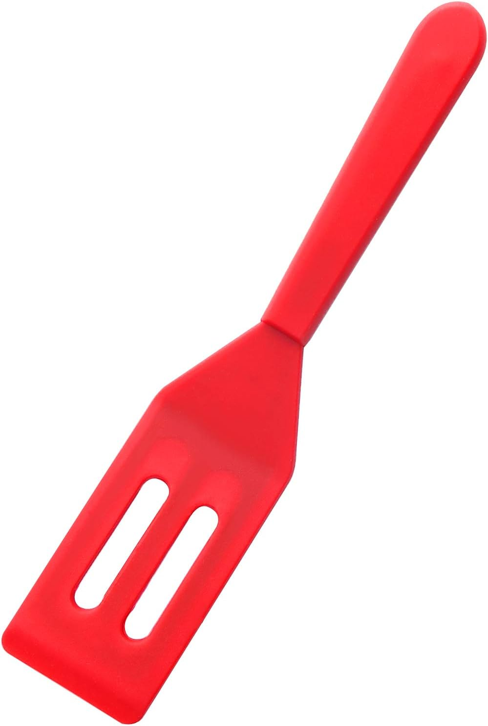 SAVITA Mini Brownie Serving Spatula Flexible Silicone Turner Heat-Resistant Flipper Nonstick Slotted Spatula for Fish, Eggs, Pancakes, Wok(Black)