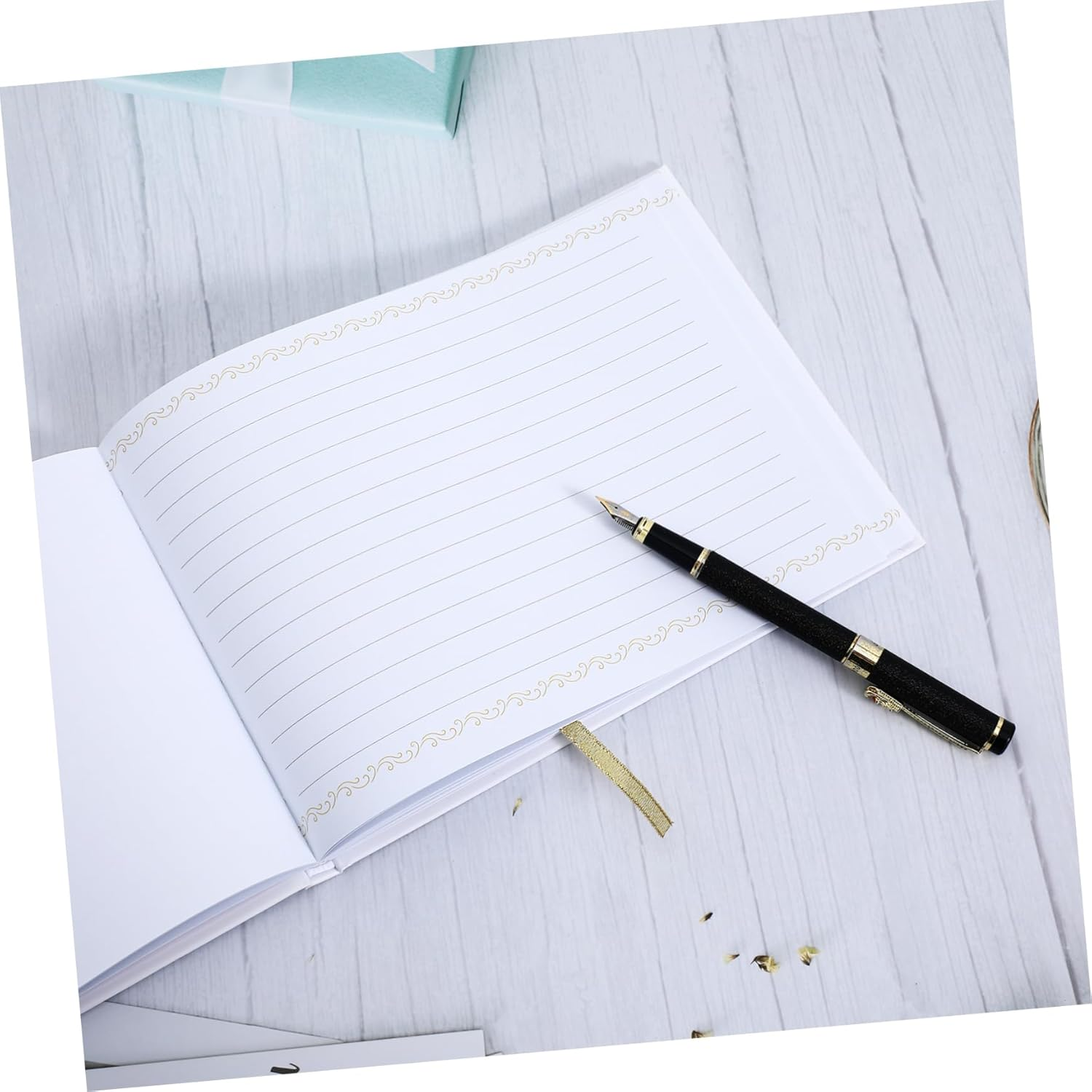 Amosfun Memorial Guest Book Elegant Wedding Photo Album with Unique Foil Design for Cherished Memories at Weddings Funerals and Special Events image number 2