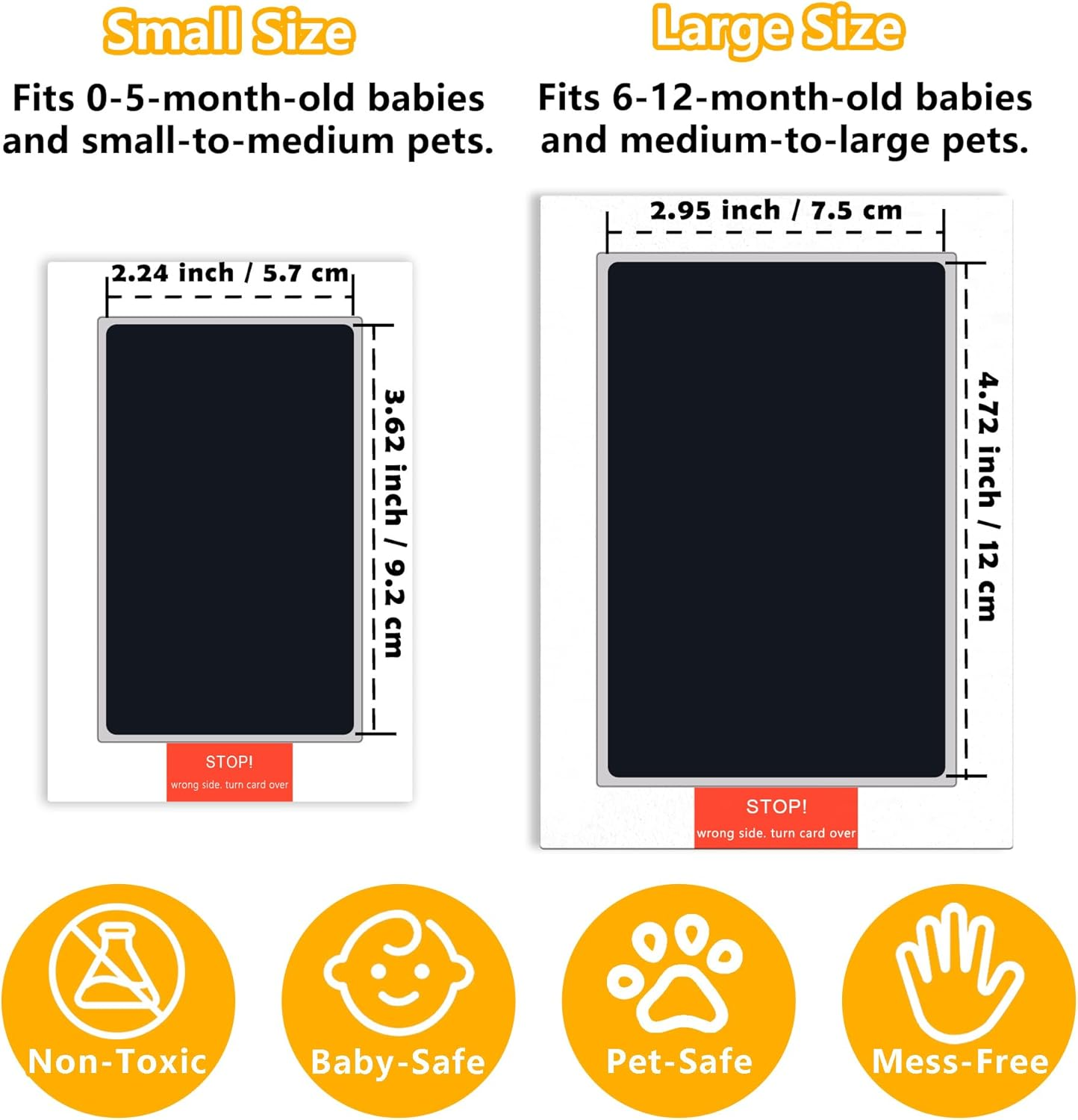 Mengni Baby Footprint Kit Hand Footprint Kit Dog Paw Print Kit Clean Touch Ink Pad Inkless Hand and Footprint Kit Handprint Kit Baby Registry Search with 4 Ink Pads and 8 Imprint Cards image number 5