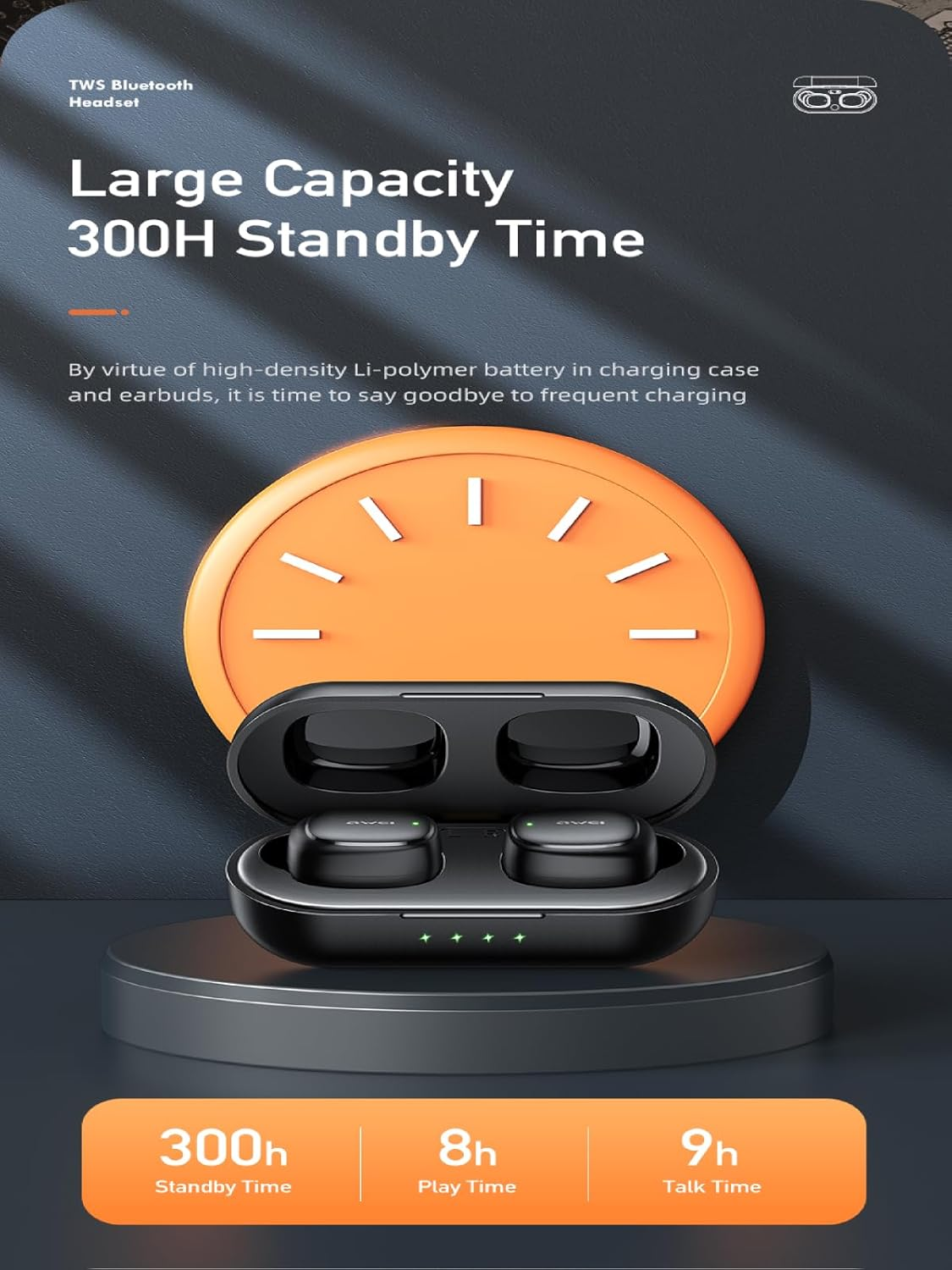 AWEI T13 Pro Wireless Earbuds Bluetooth, in Ear Buds Ligh Weight Headphones, Earbuds Wireless Bluetooth IPX6 Waterproof, 300Mah Headphone Charging Pod 36 Hrs Playtime, Clear Calls Earphones Purple image number 4