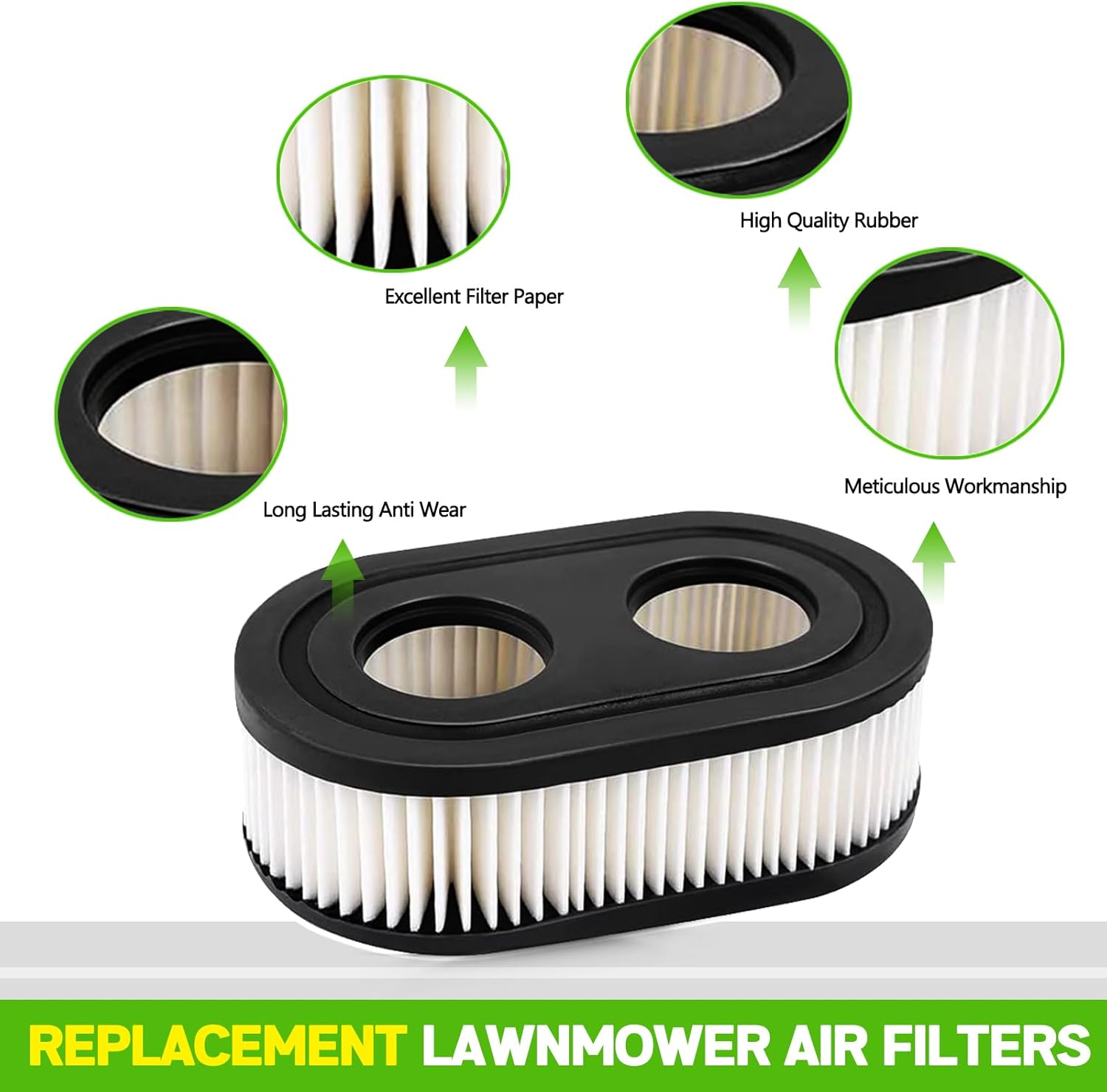 Rakiyada 2 PCS 593260 Air Filter with Pre Filter and Spark Plug Fits for Briggs and Stratton 500EX 550EX 575EX 625EX 725EXI Engines, Air Filter Parts for Toro Recycler 22 and Troy Bilt Lawn Mower